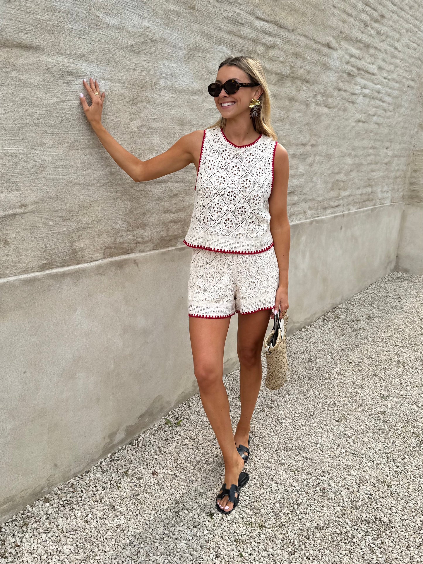 Ecru Milo Crochet Shorts