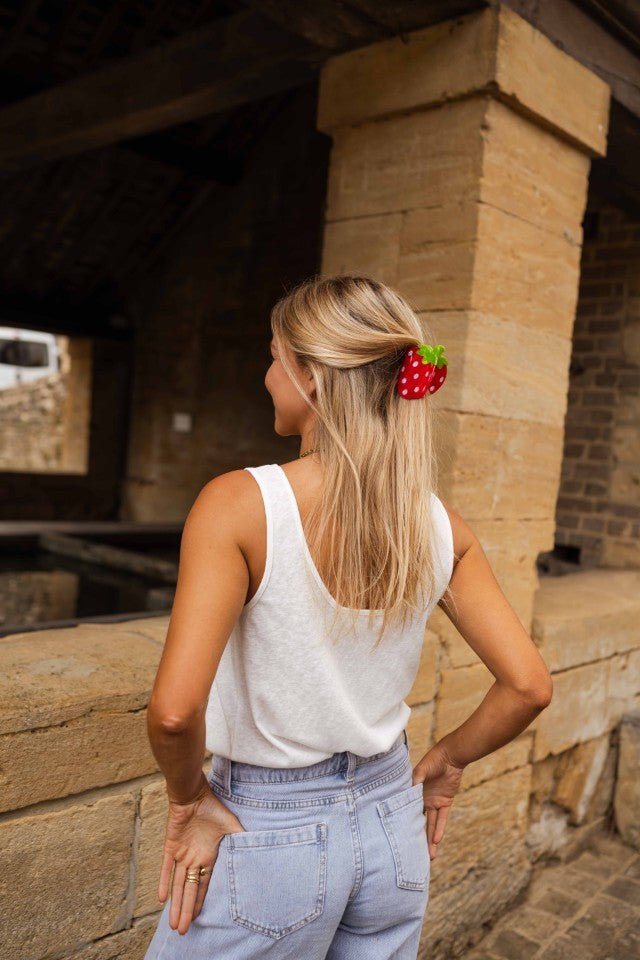 Red Strawberry Hair Clip