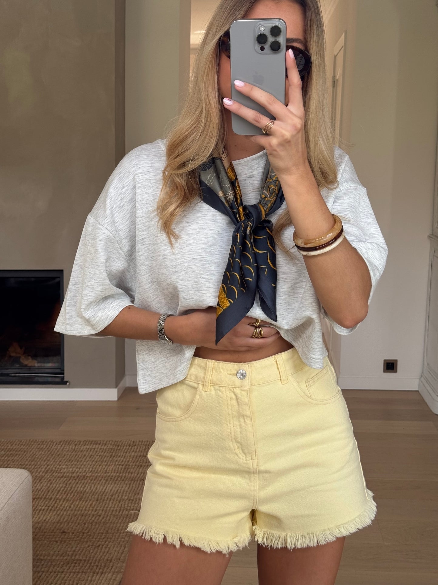 Yellow Franck Denim Shorts