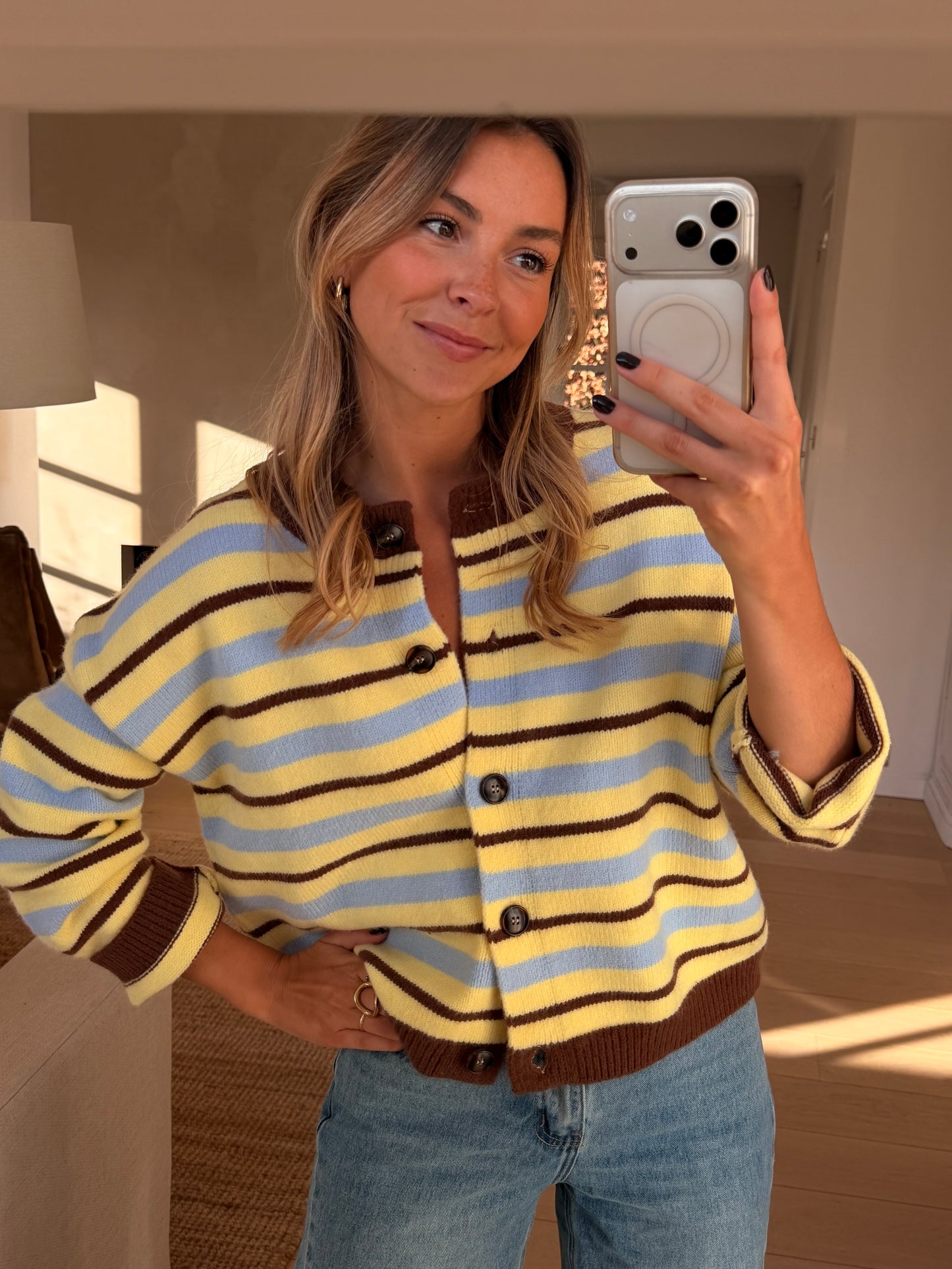 Yellow Striped Bianca Cardigan
