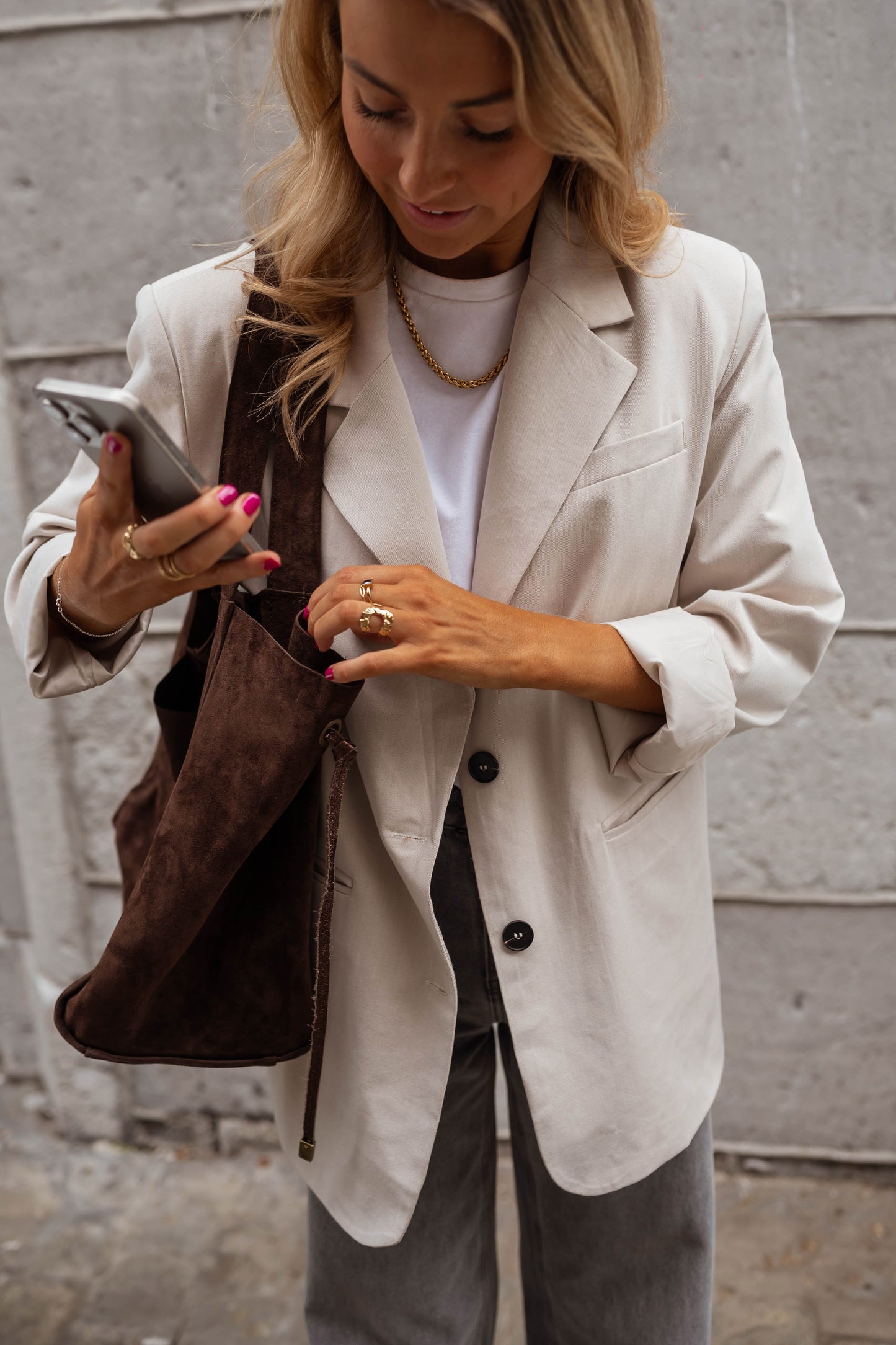 Brown Suede Pascal Bag