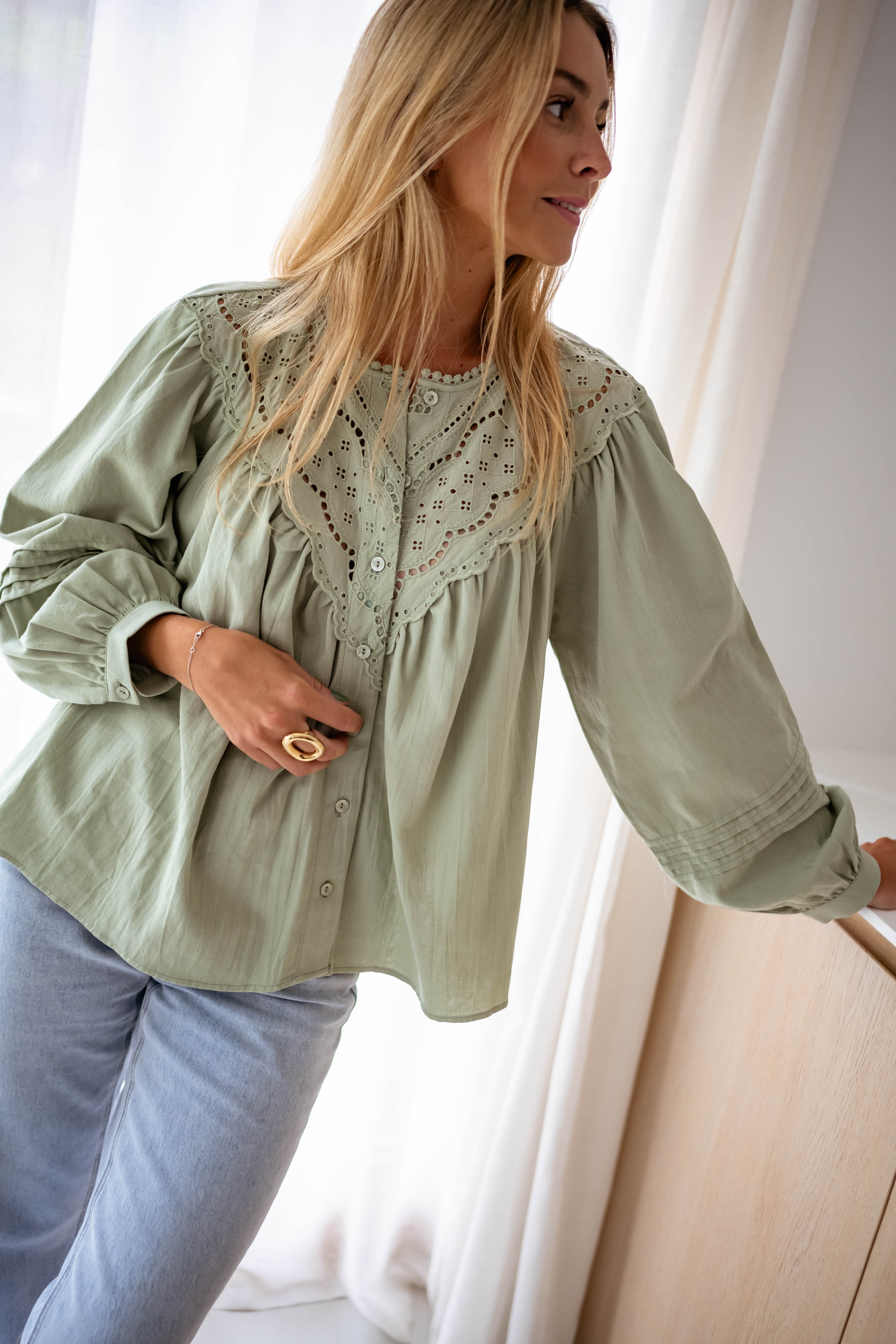 Khaki Fedo Blouse