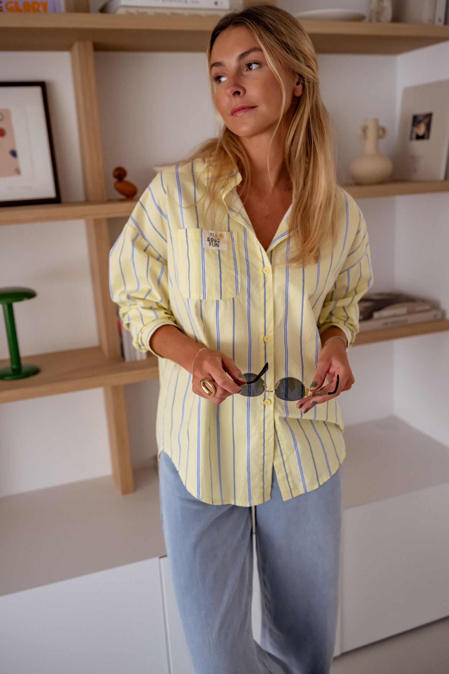 Yellow Striped Happy Shirt