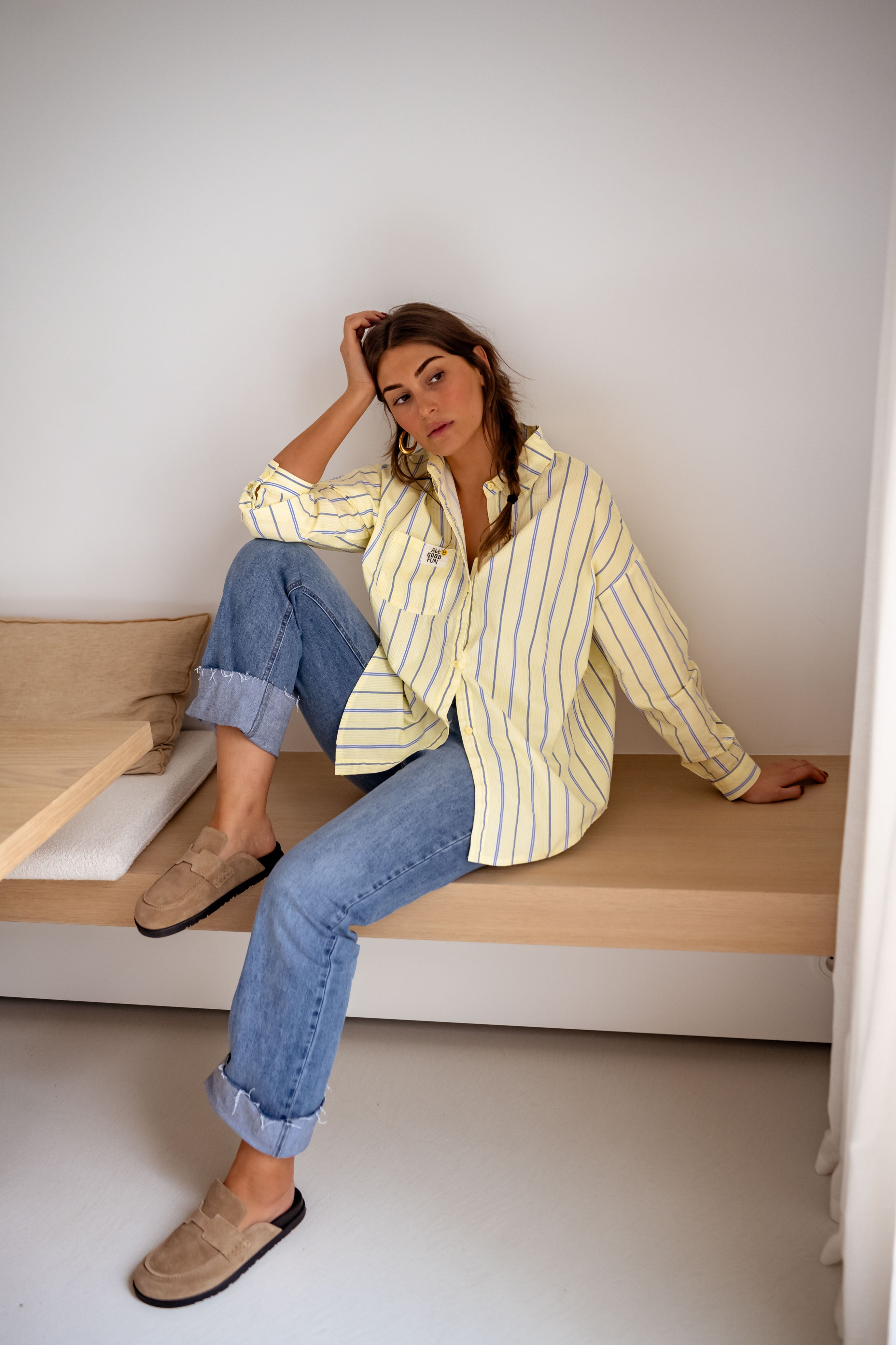 Yellow Striped Happy Shirt
