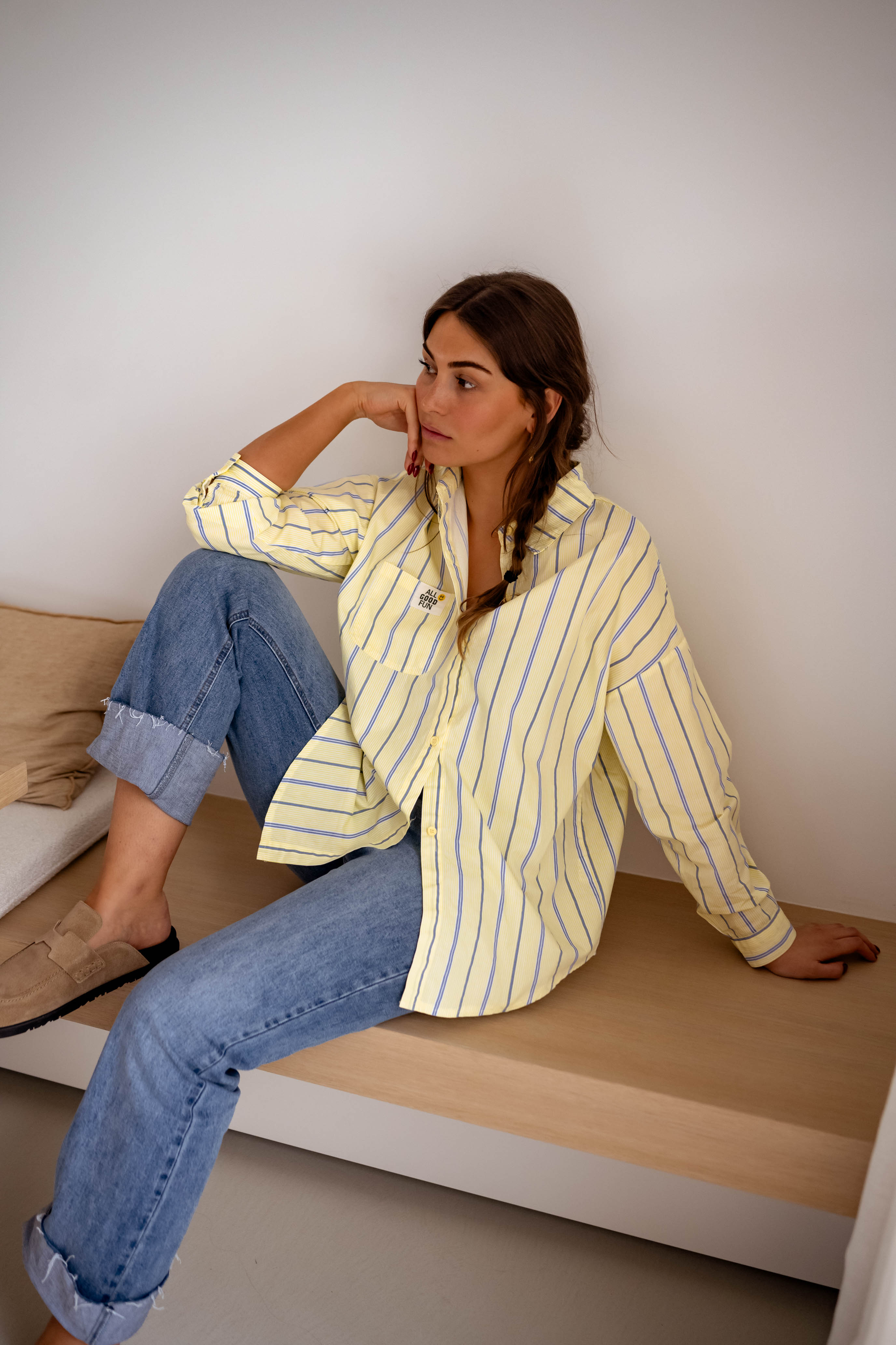 Yellow Striped Happy Shirt