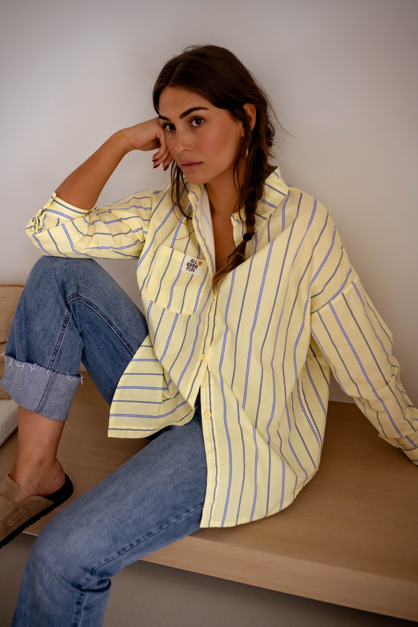 Yellow Striped Happy Shirt