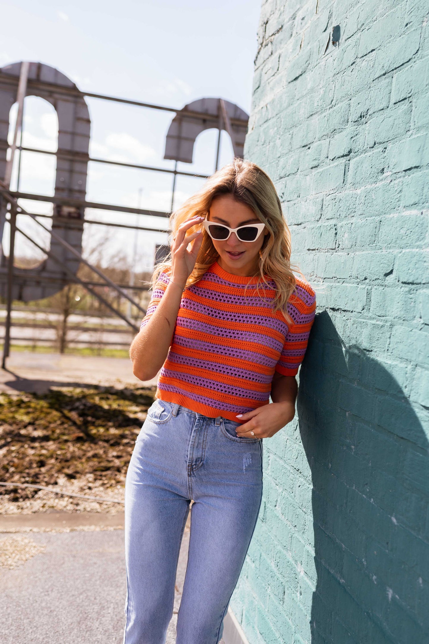Orange and Purple Inya Crochet Top