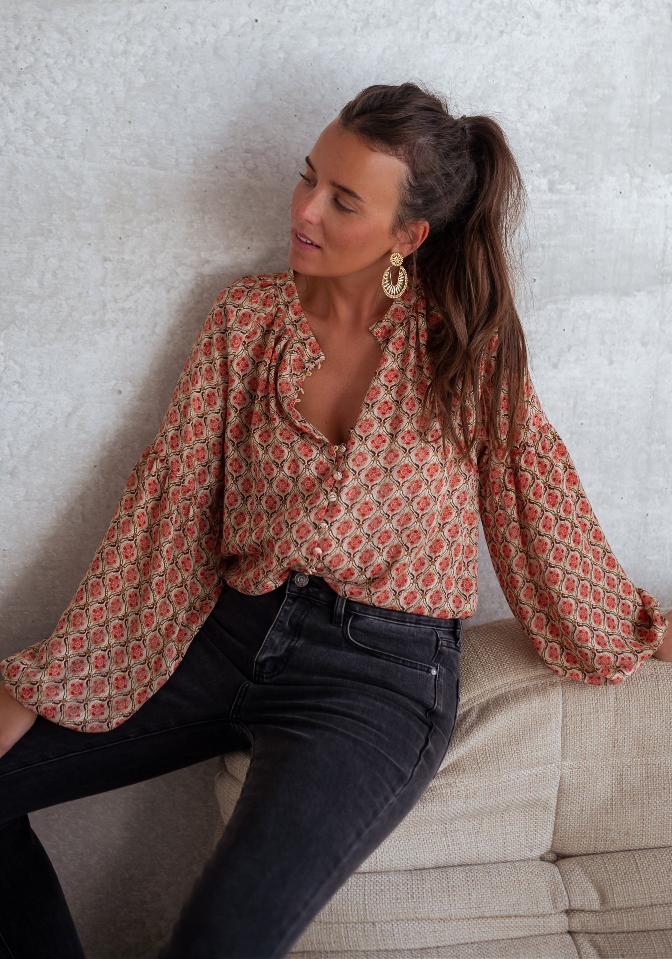 Patterned Tiffany Blouse