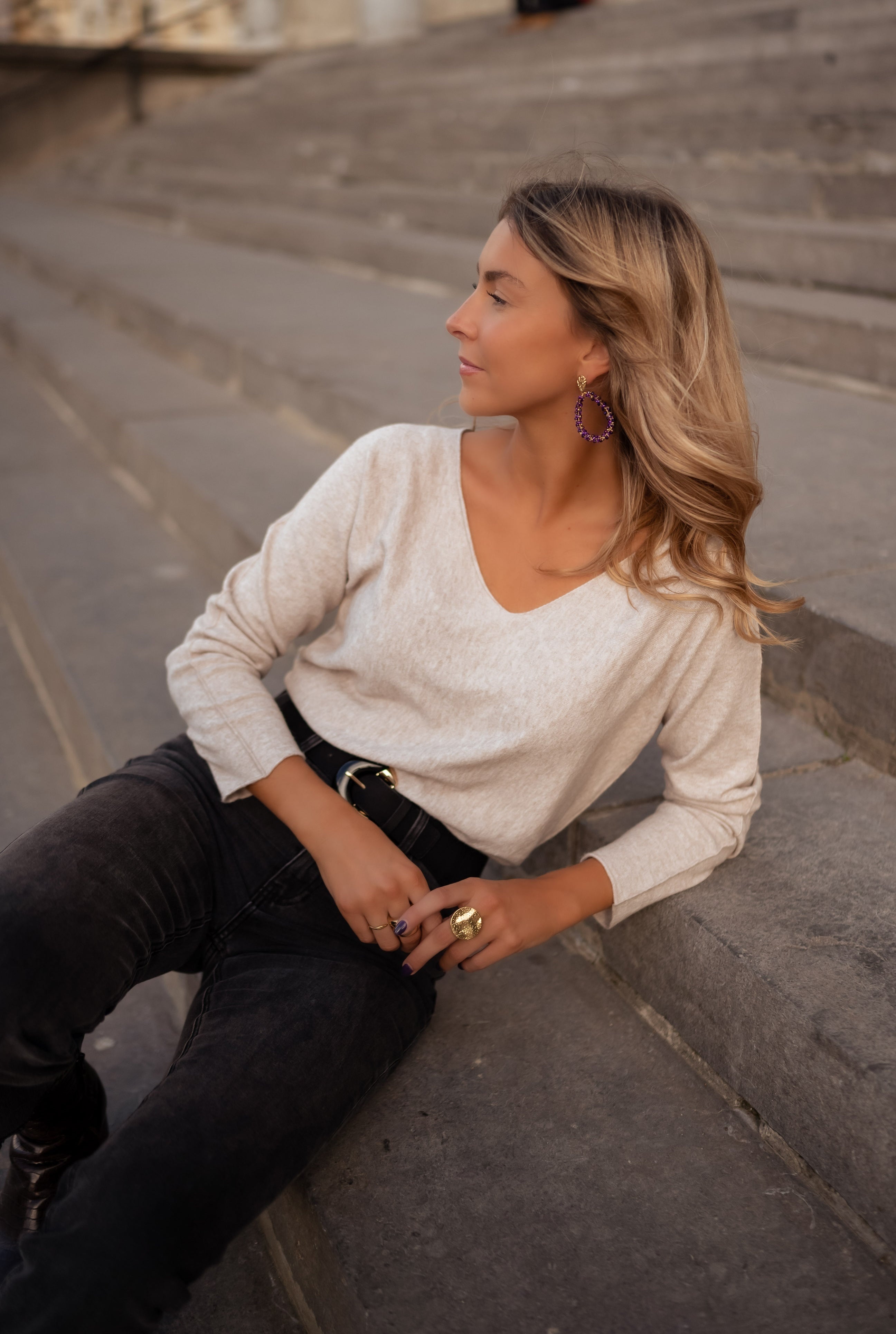 Beige Bouma Thin Sweater