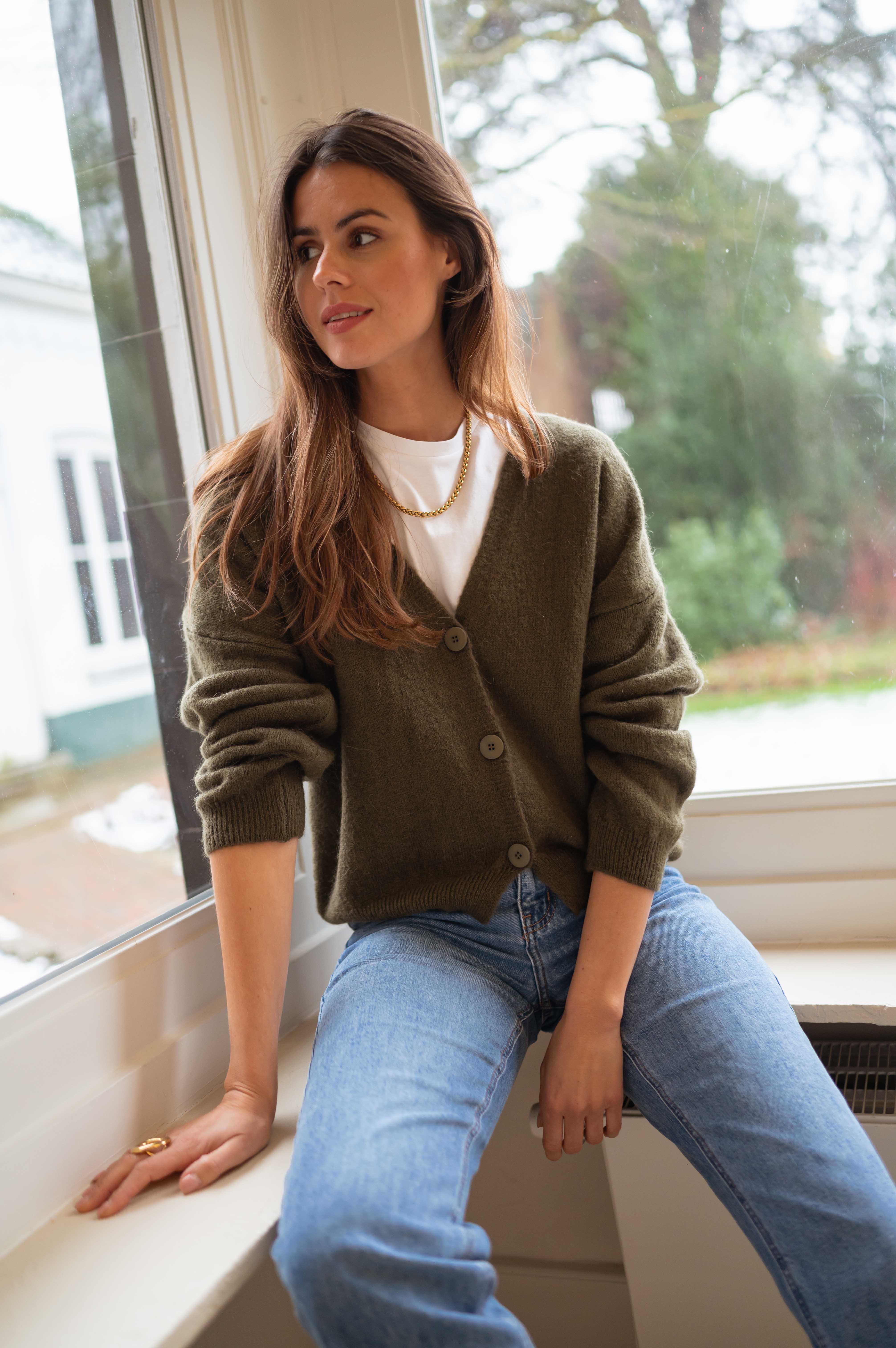 Khaki Gina Cardigan
