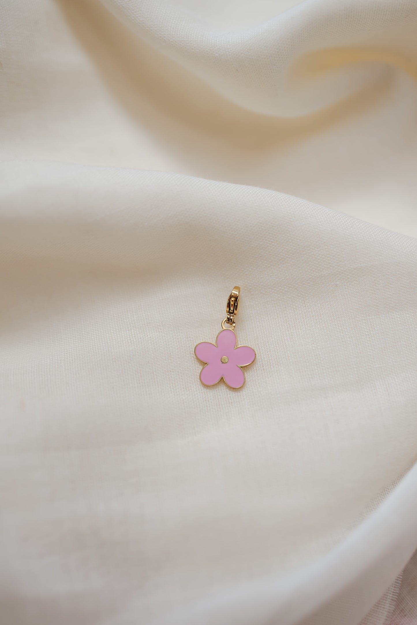 Golden and Pink Flower Pendant