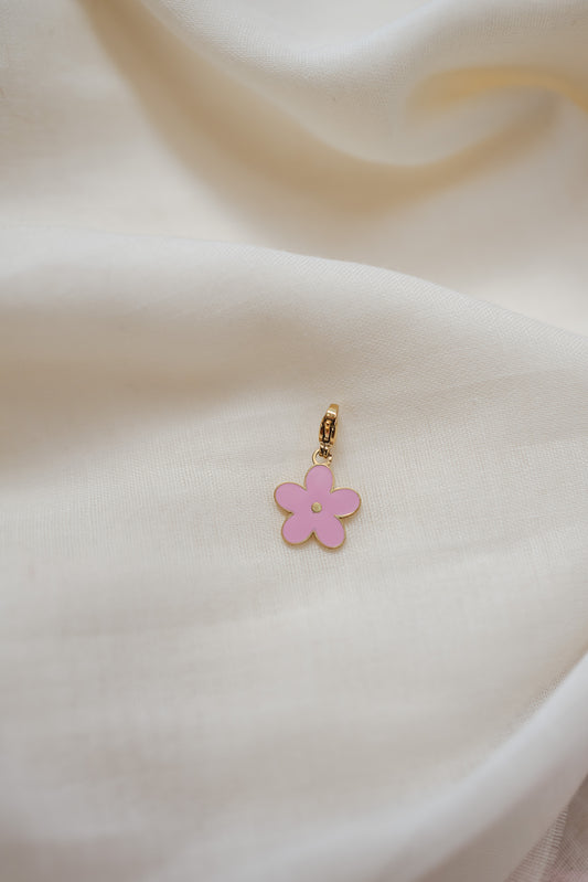 Golden and Pink Flower Pendant