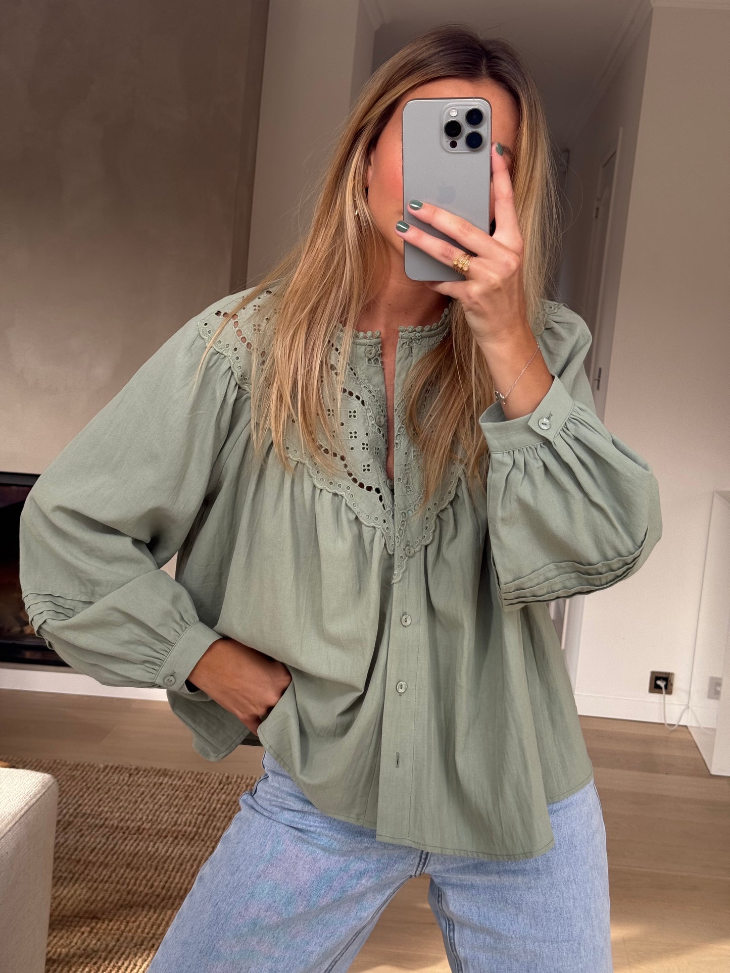 Khaki Fedo Blouse
