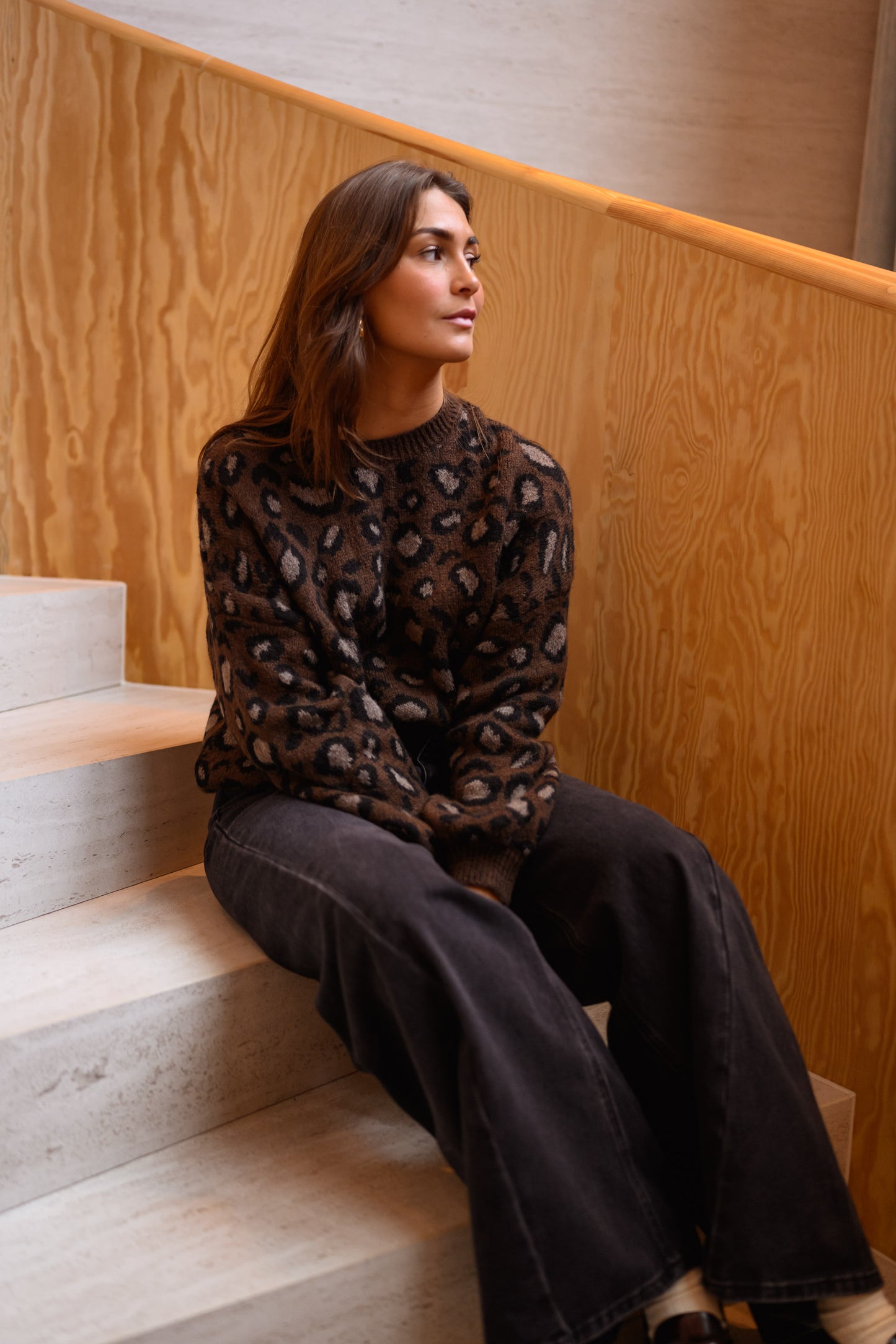 Brown Leopard Laurel Sweater