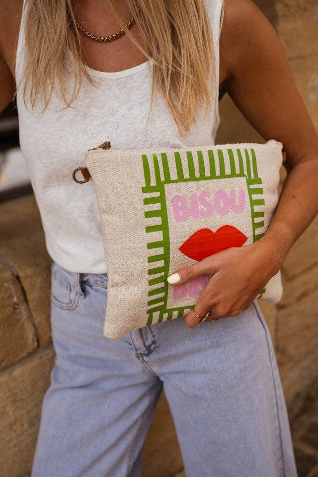 Beige Bisou Bisou Pouch