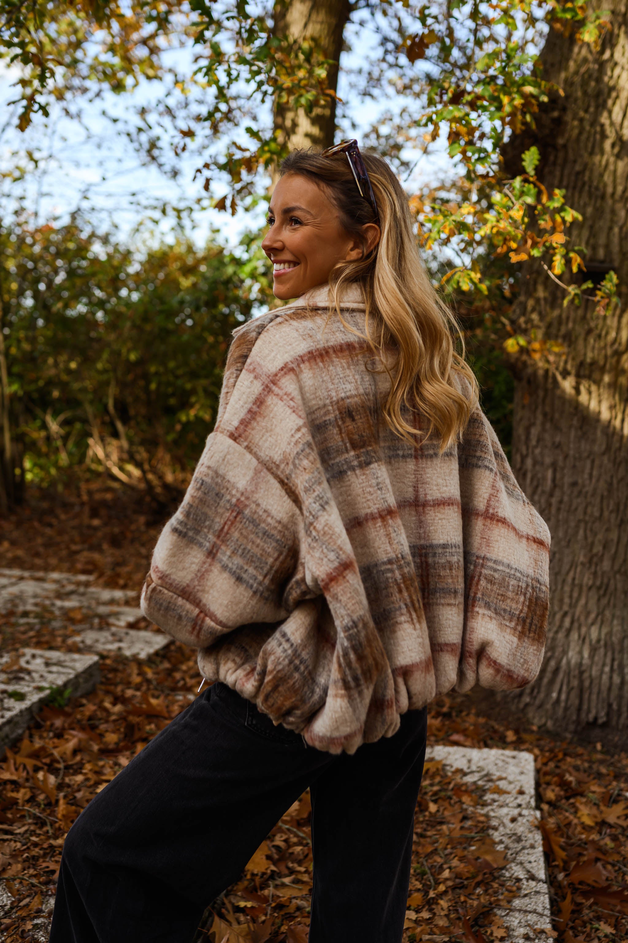 Beige Checkered Dawson Jacket