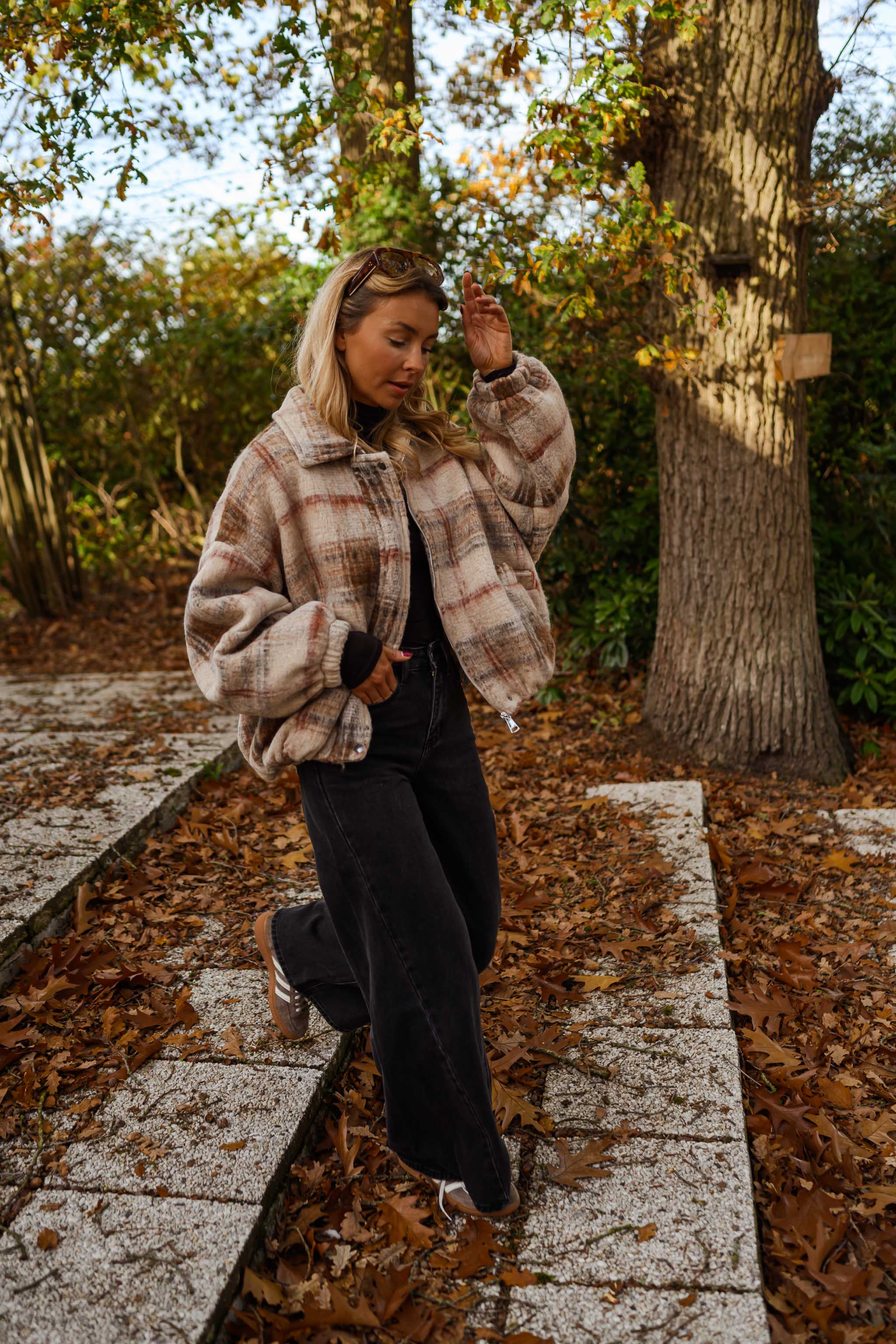 Beige Checkered Dawson Jacket