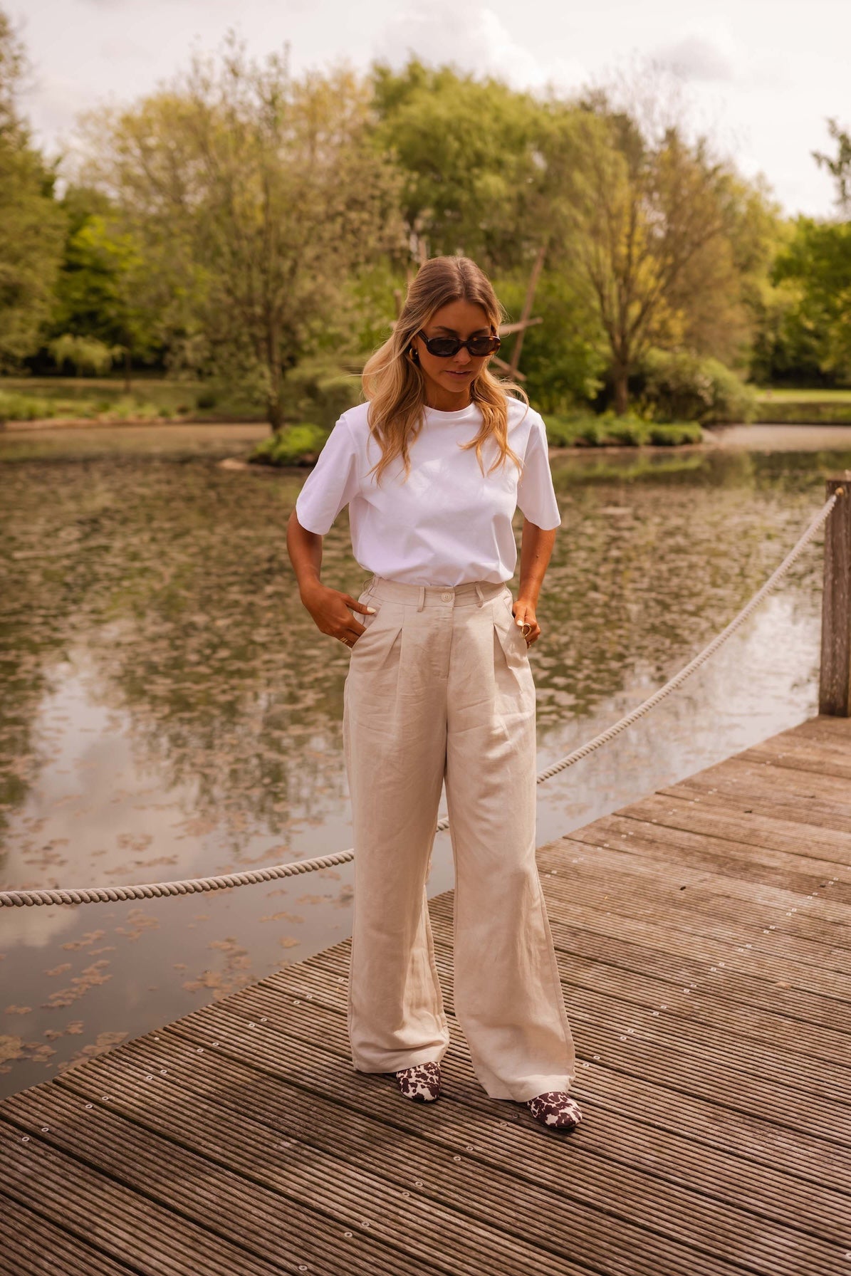 Beige Linen Romuald Pants