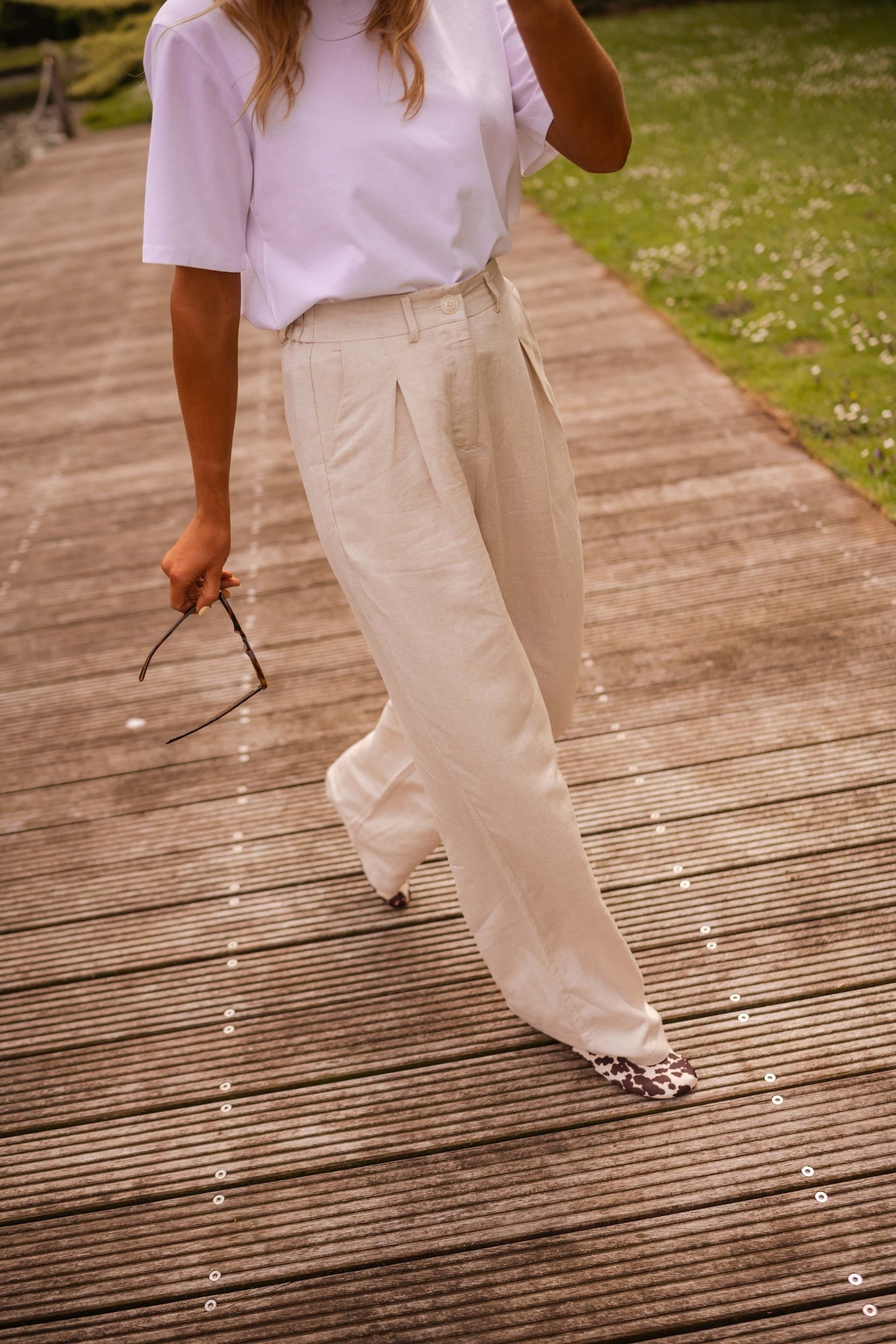 Beige Linen Romuald Pants