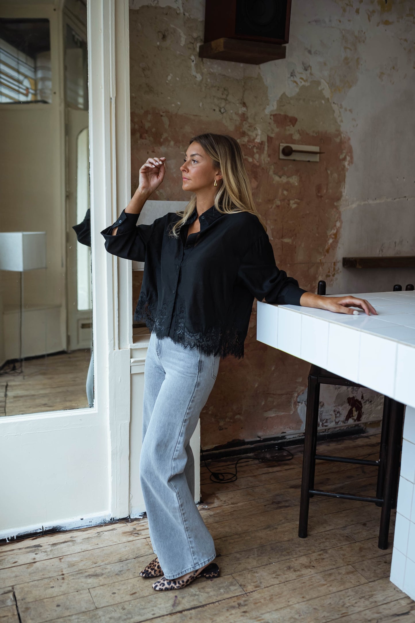 Black Ivan Lace Shirt