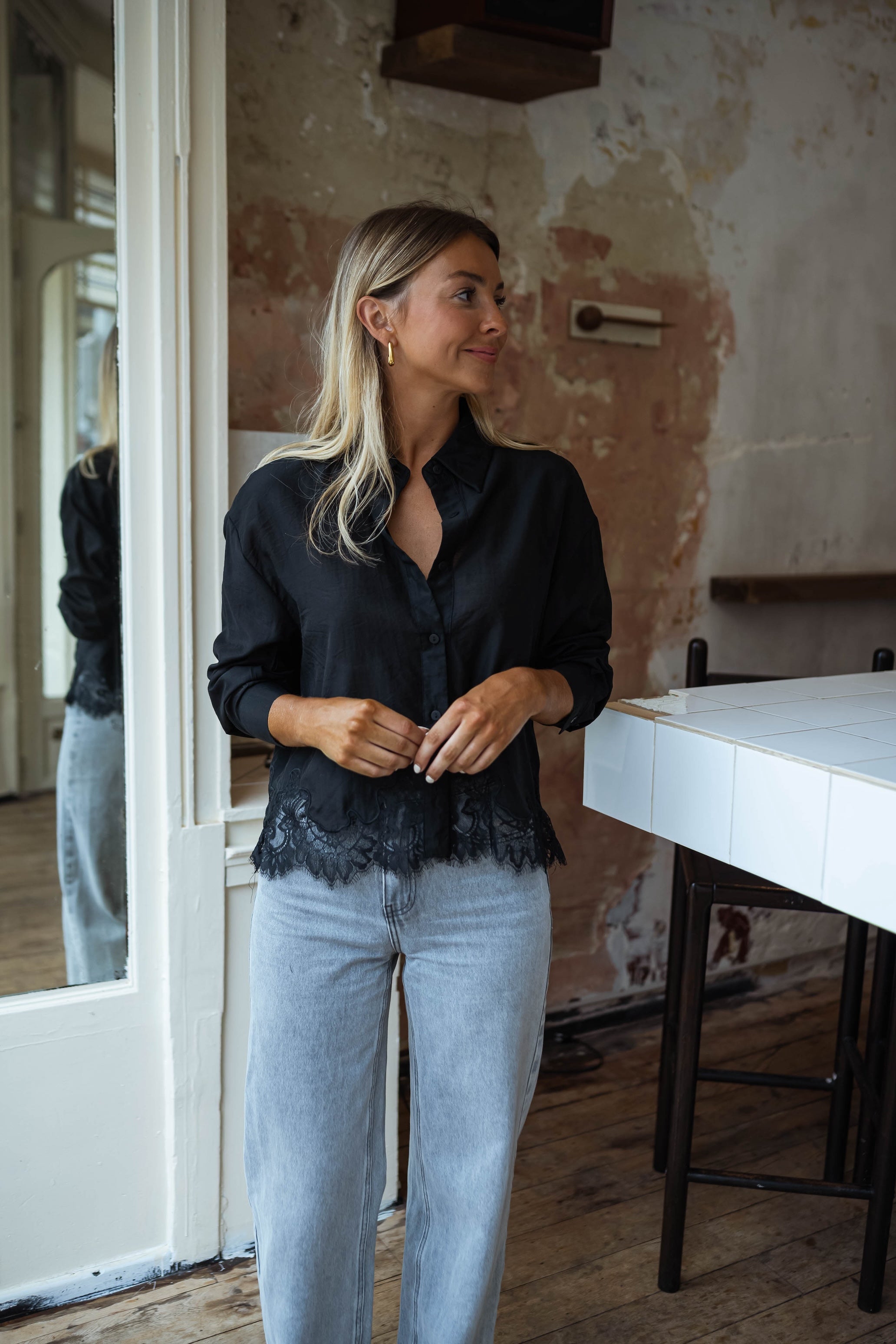 Black Ivan Lace Shirt