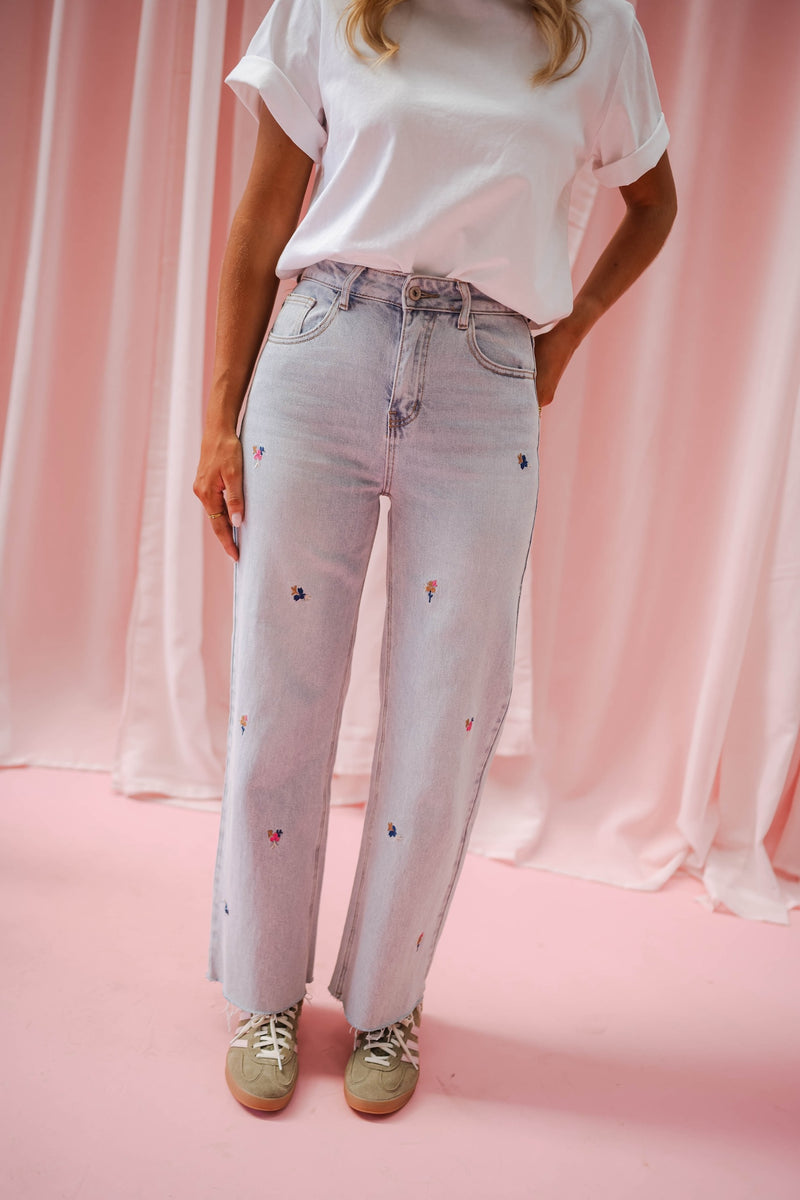 Blue Floral Anabella Jeans