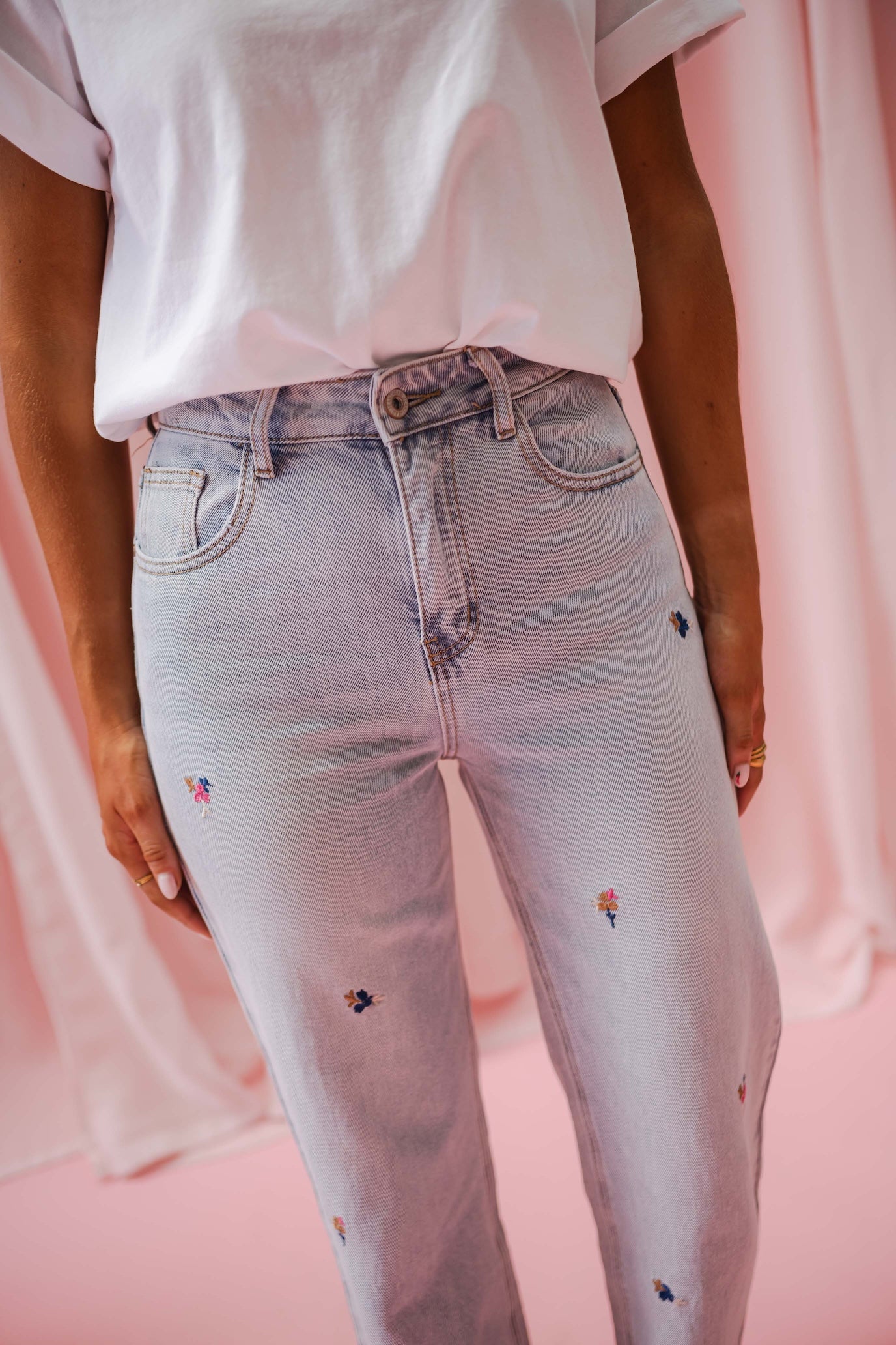 Blue Floral Anabella Jeans
