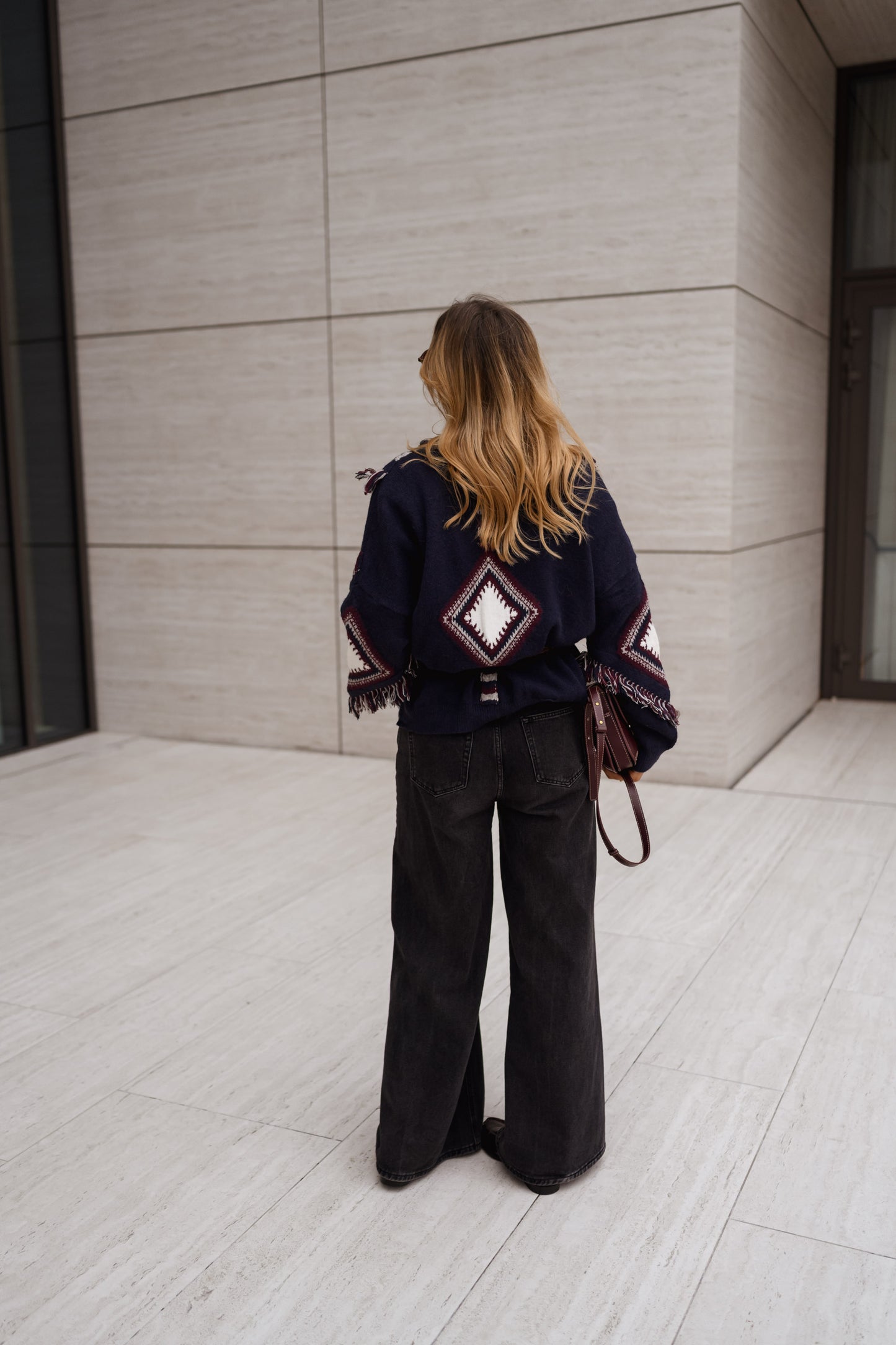 Blue Patterned Leone Cardigan