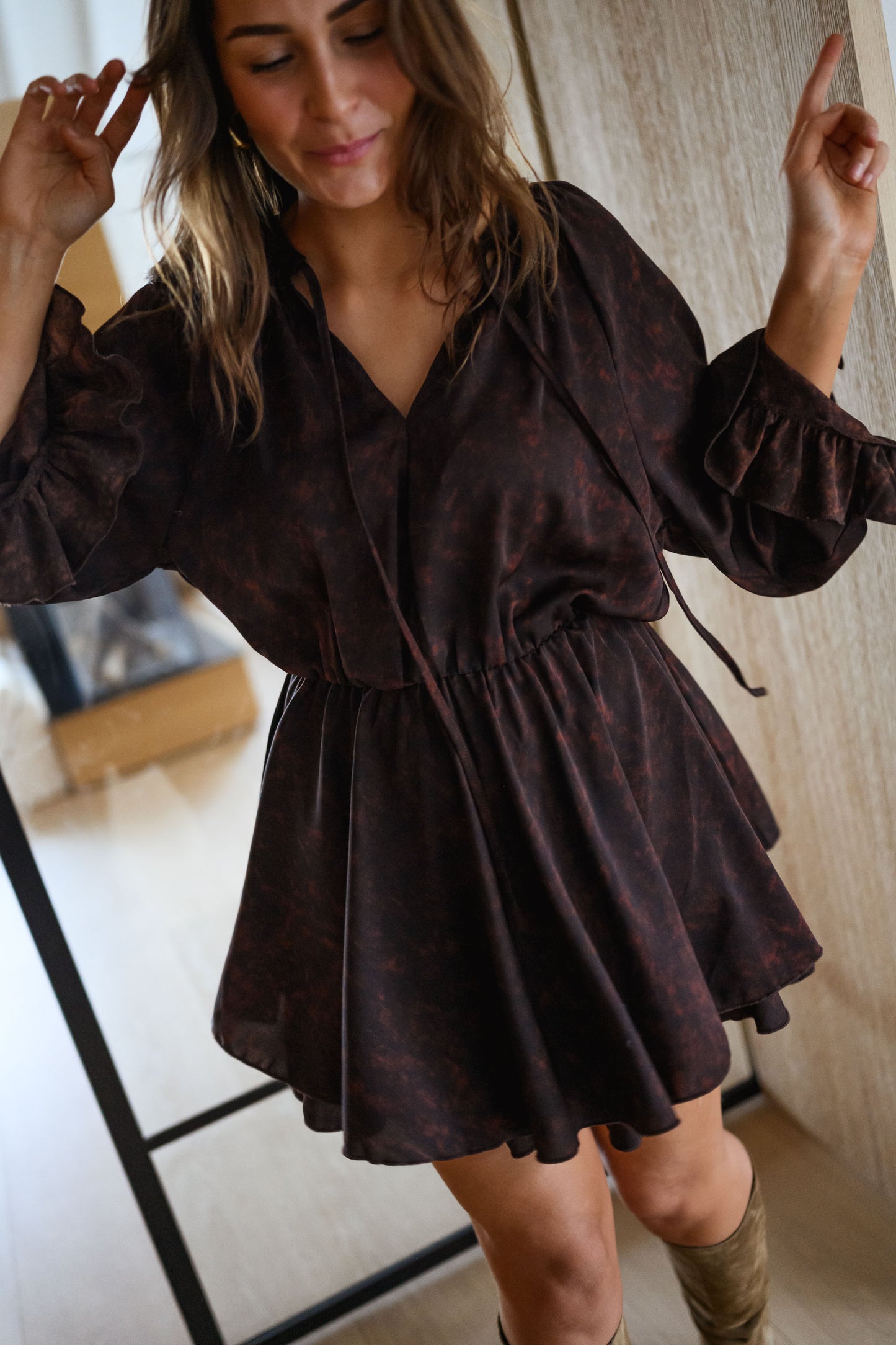 Brown and Black Laureline Dress