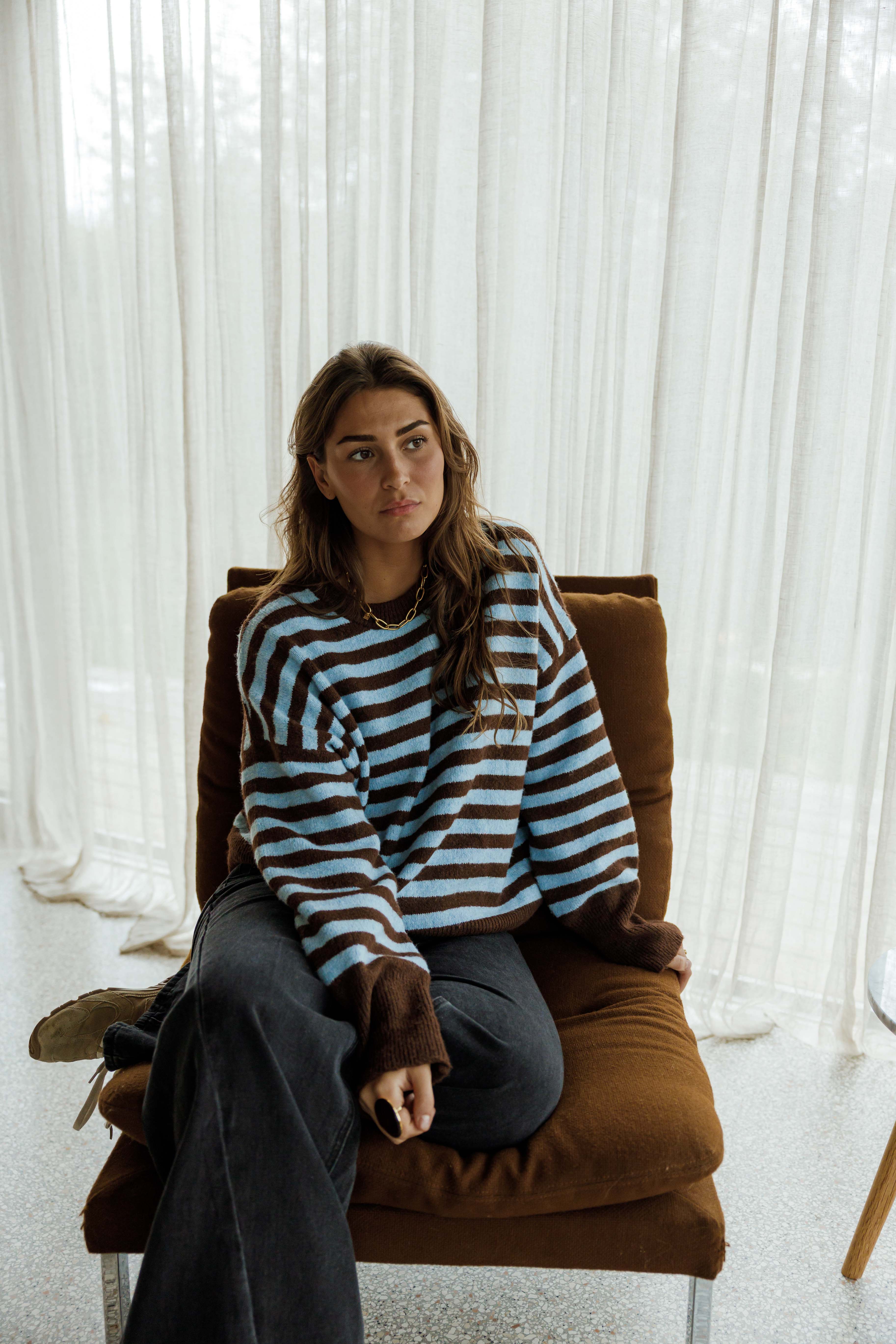 Brown and Blue Emilie Sweater