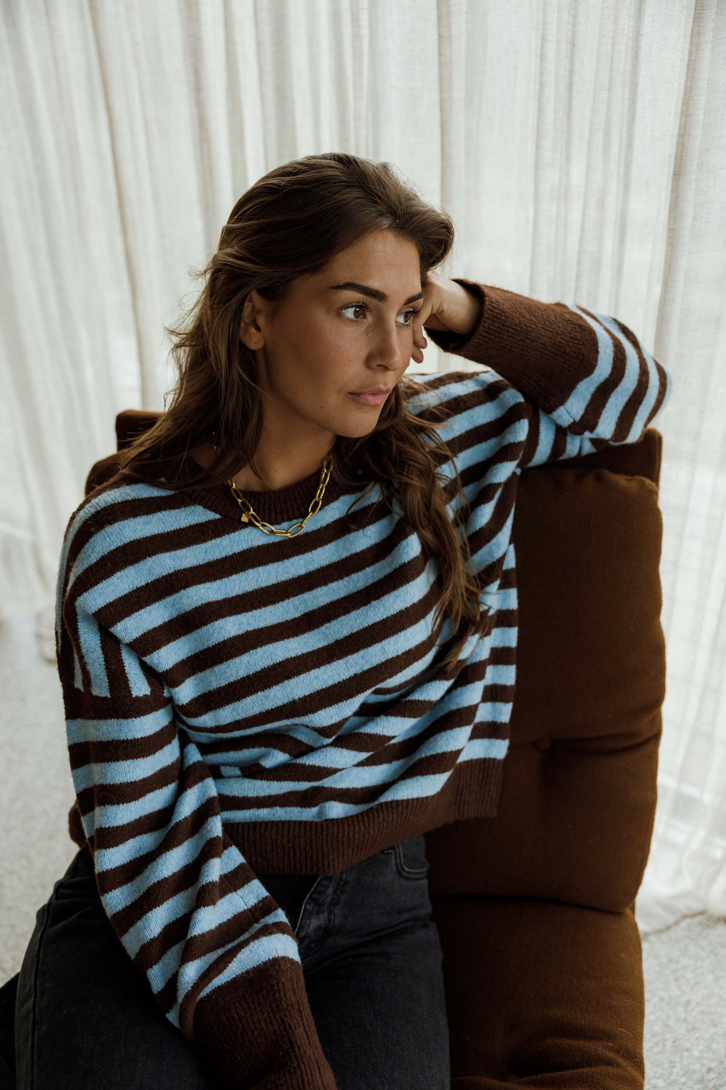 Brown and Blue Emilie Sweater