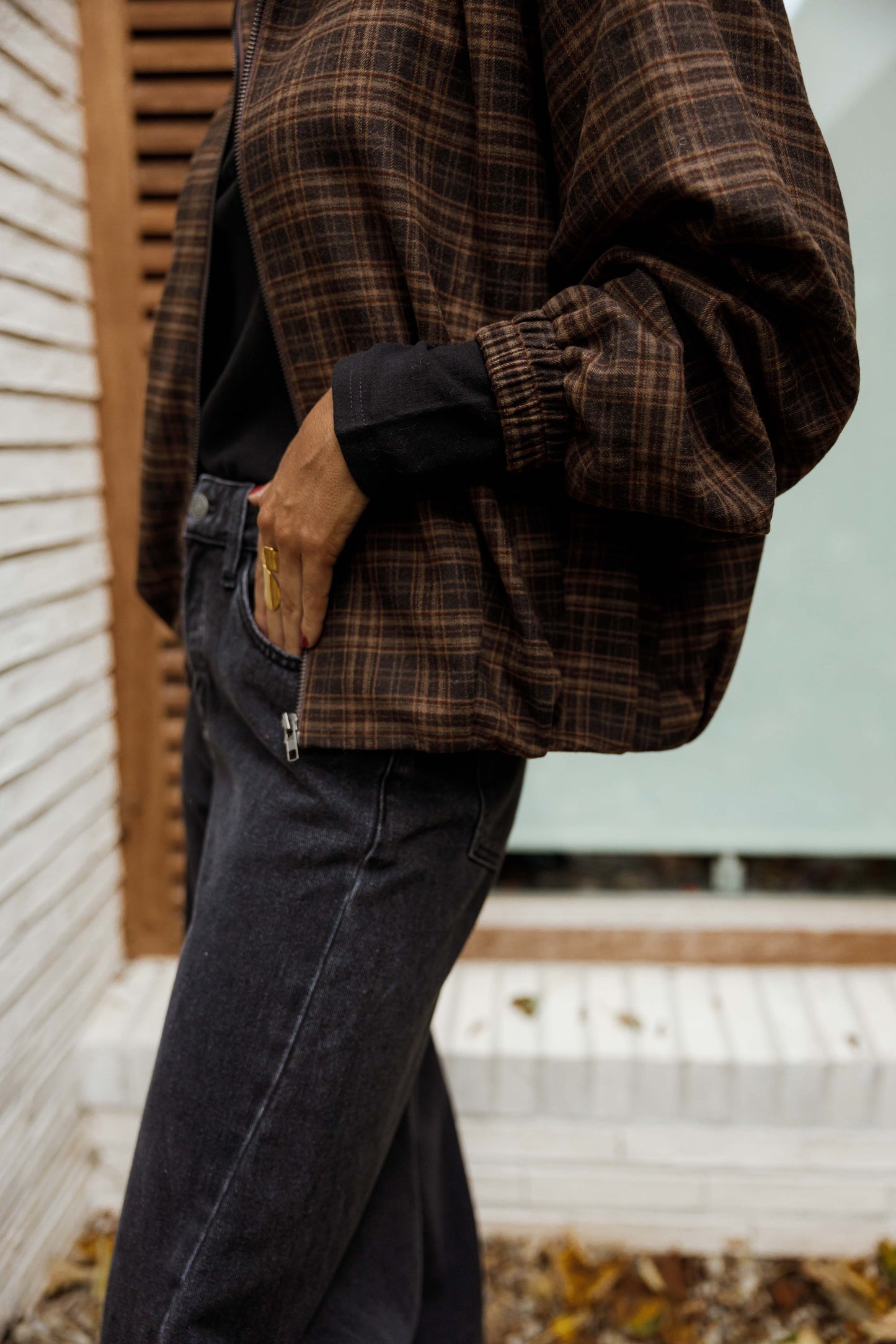 Brown Checkered Philipa Jacket