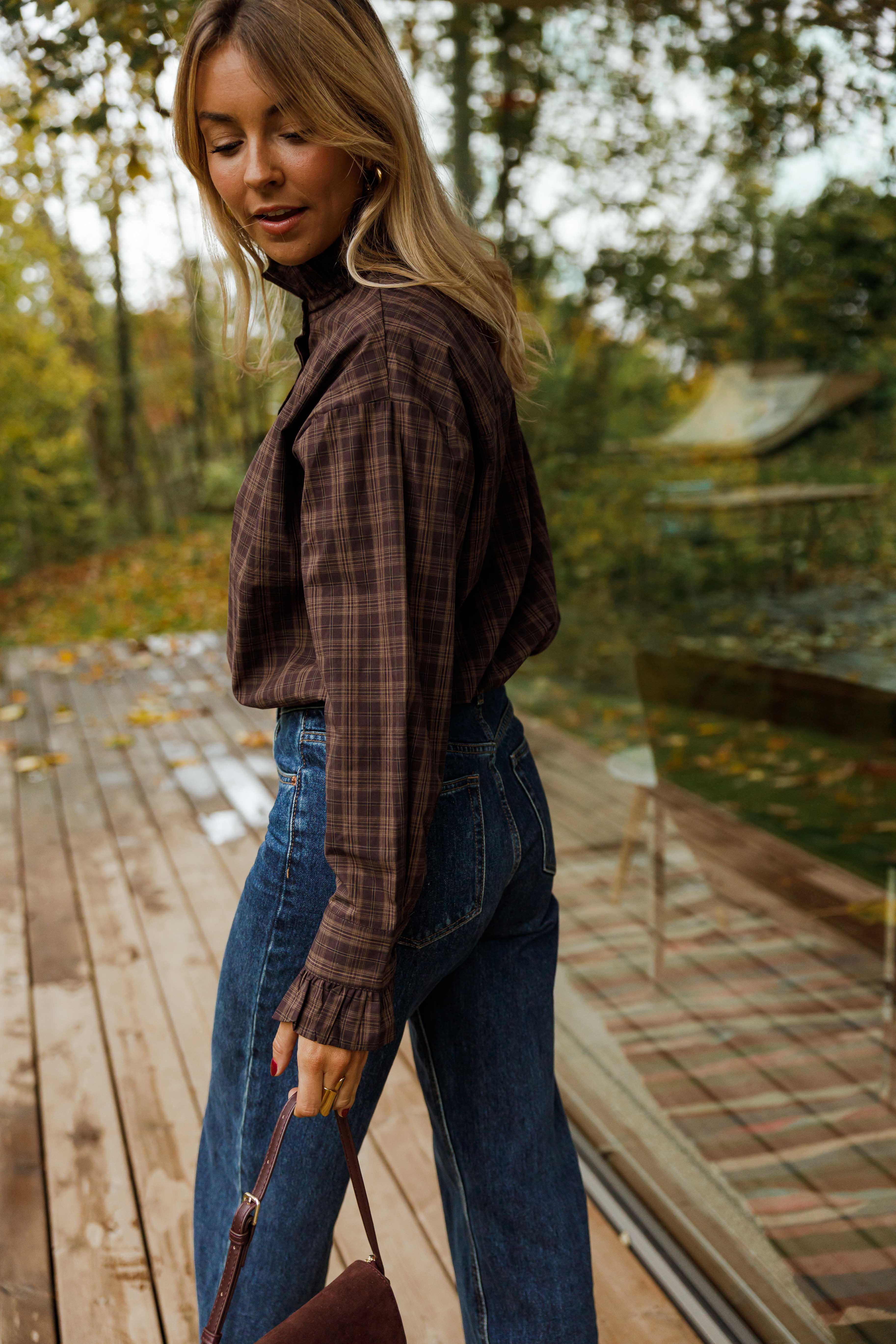 Brown Checkered Therese Shirt