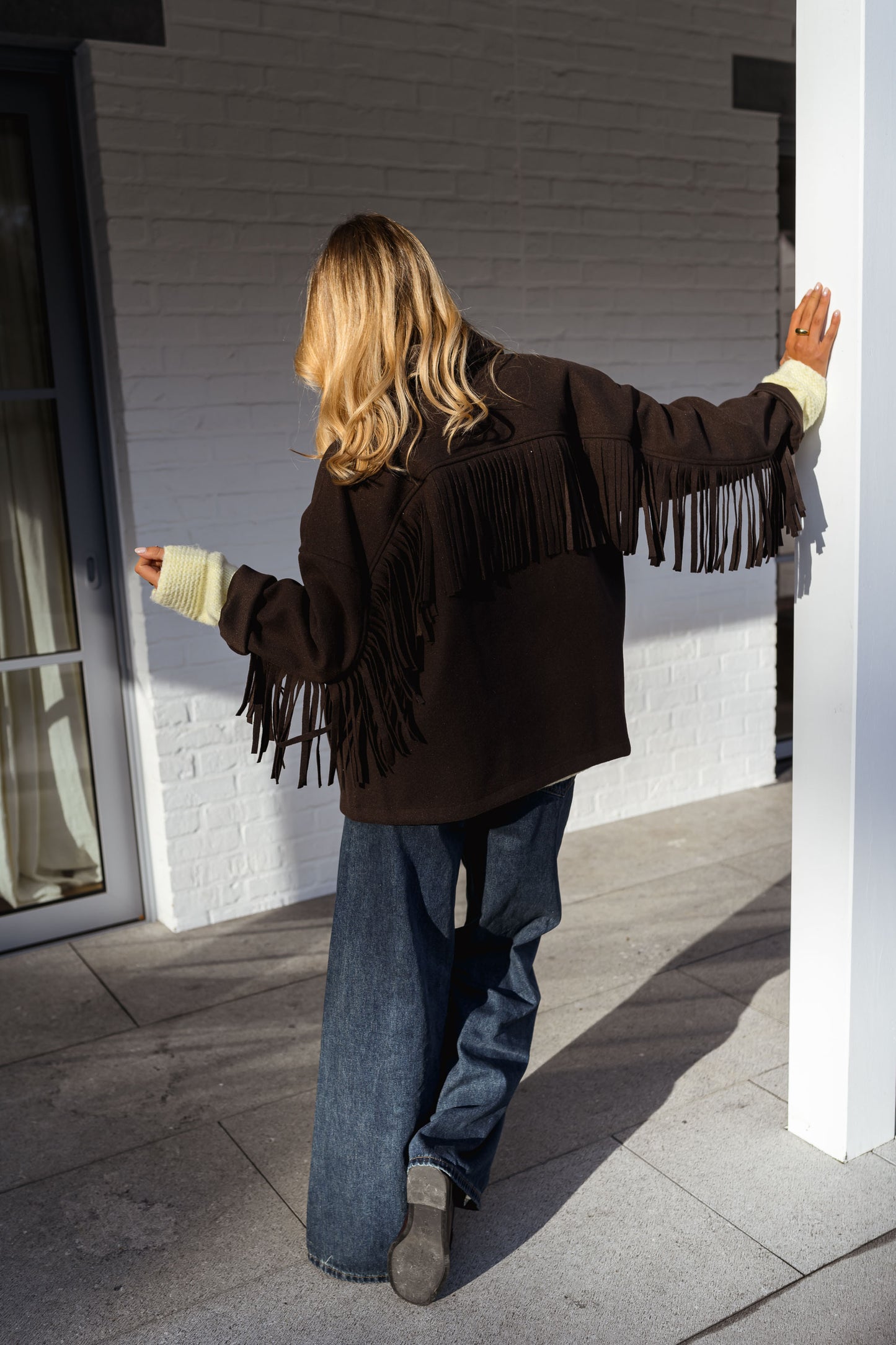 Brown Fringed Cassian Jacket