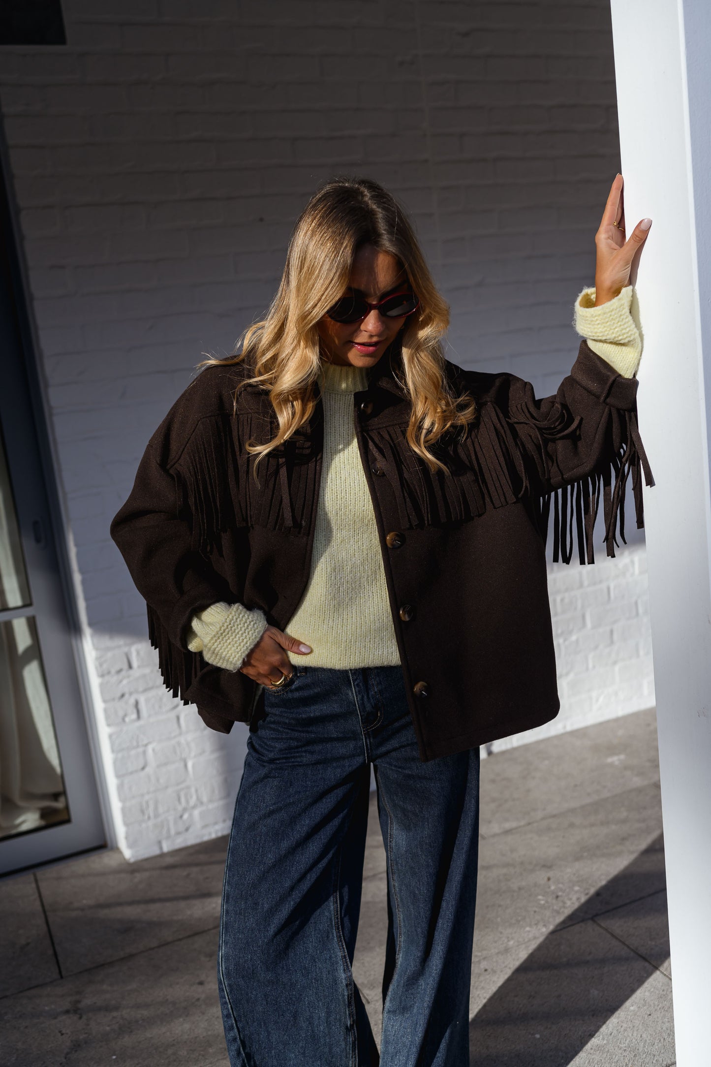 Brown Fringed Cassian Jacket