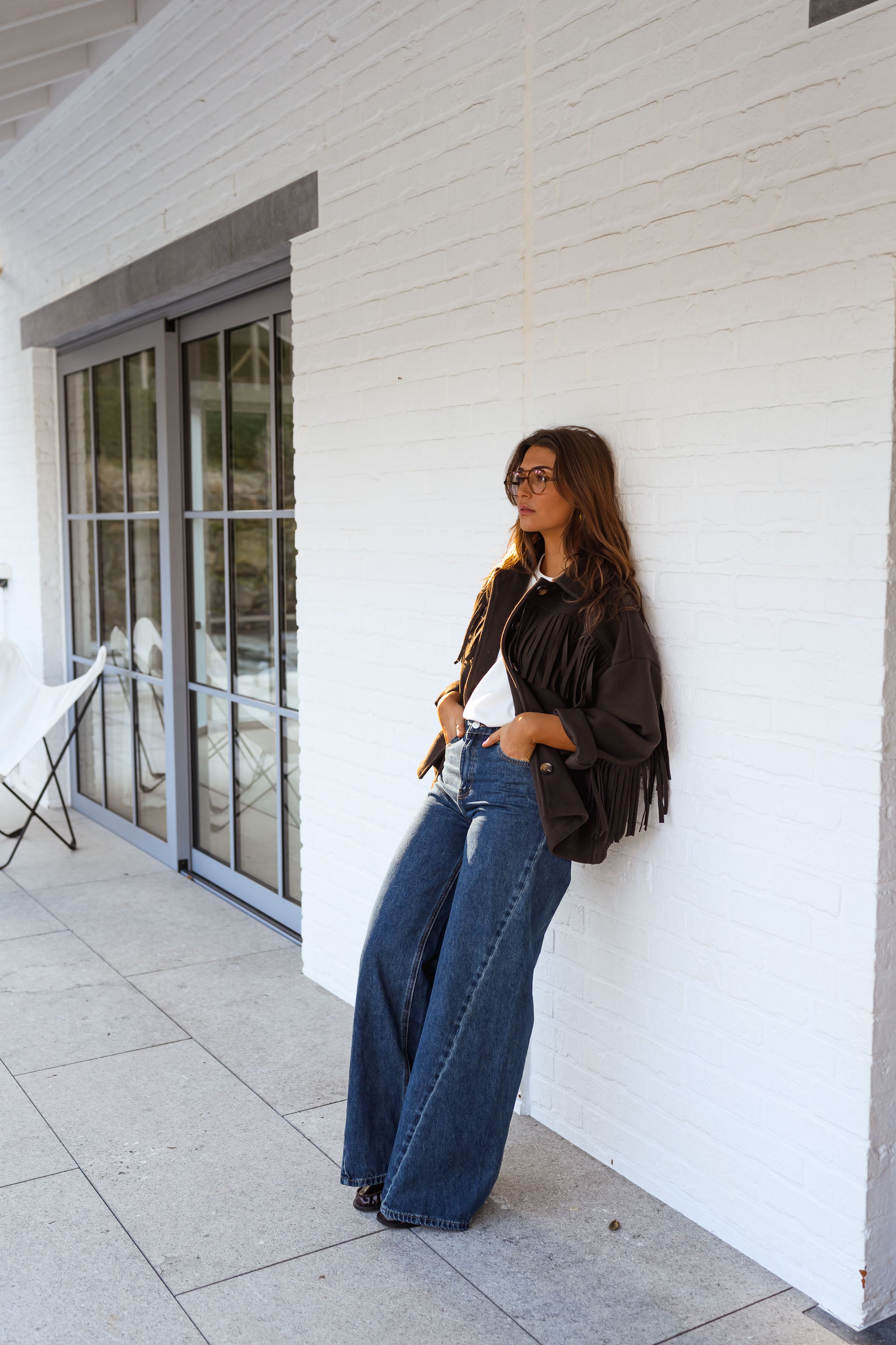 Brown Fringed Cassian Jacket