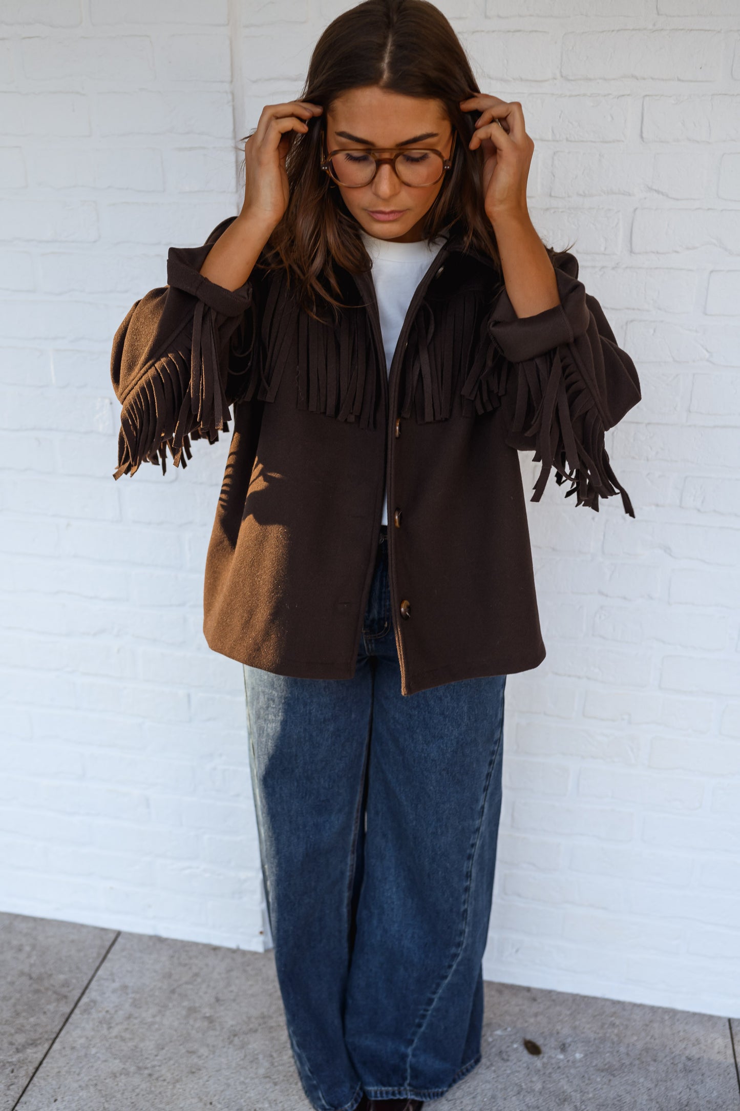 Brown Fringed Cassian Jacket