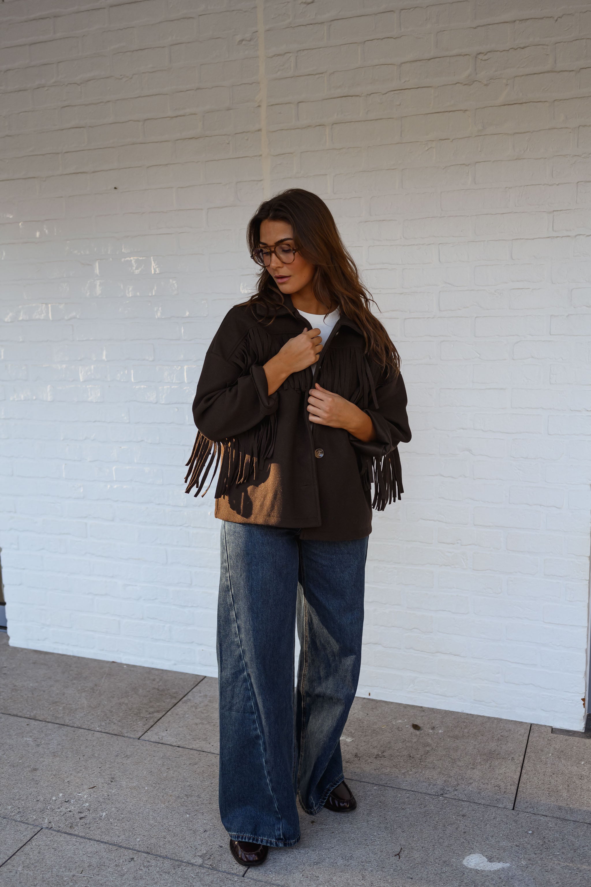 Brown Fringed Cassian Jacket