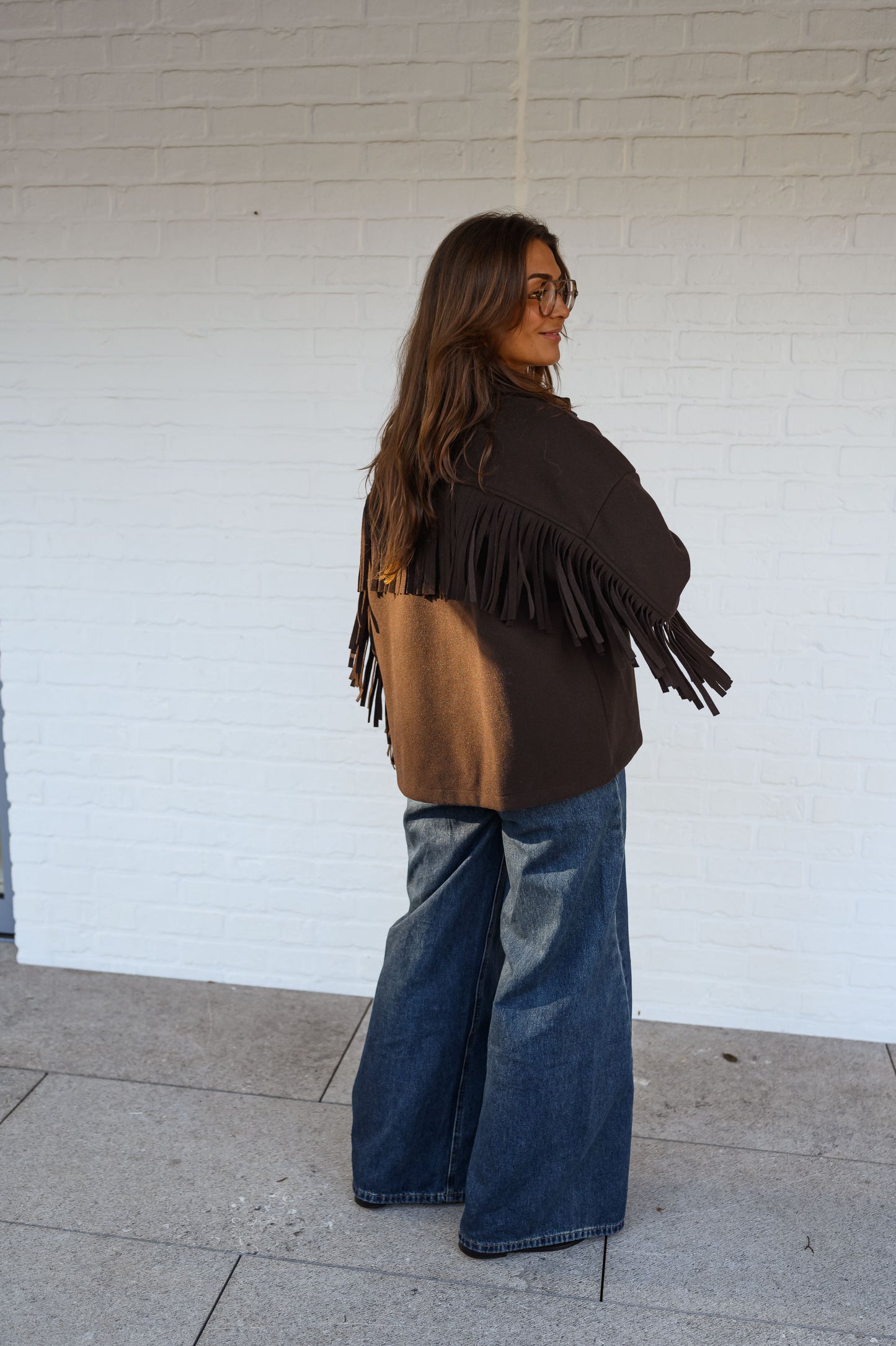 Brown Fringed Cassian Jacket