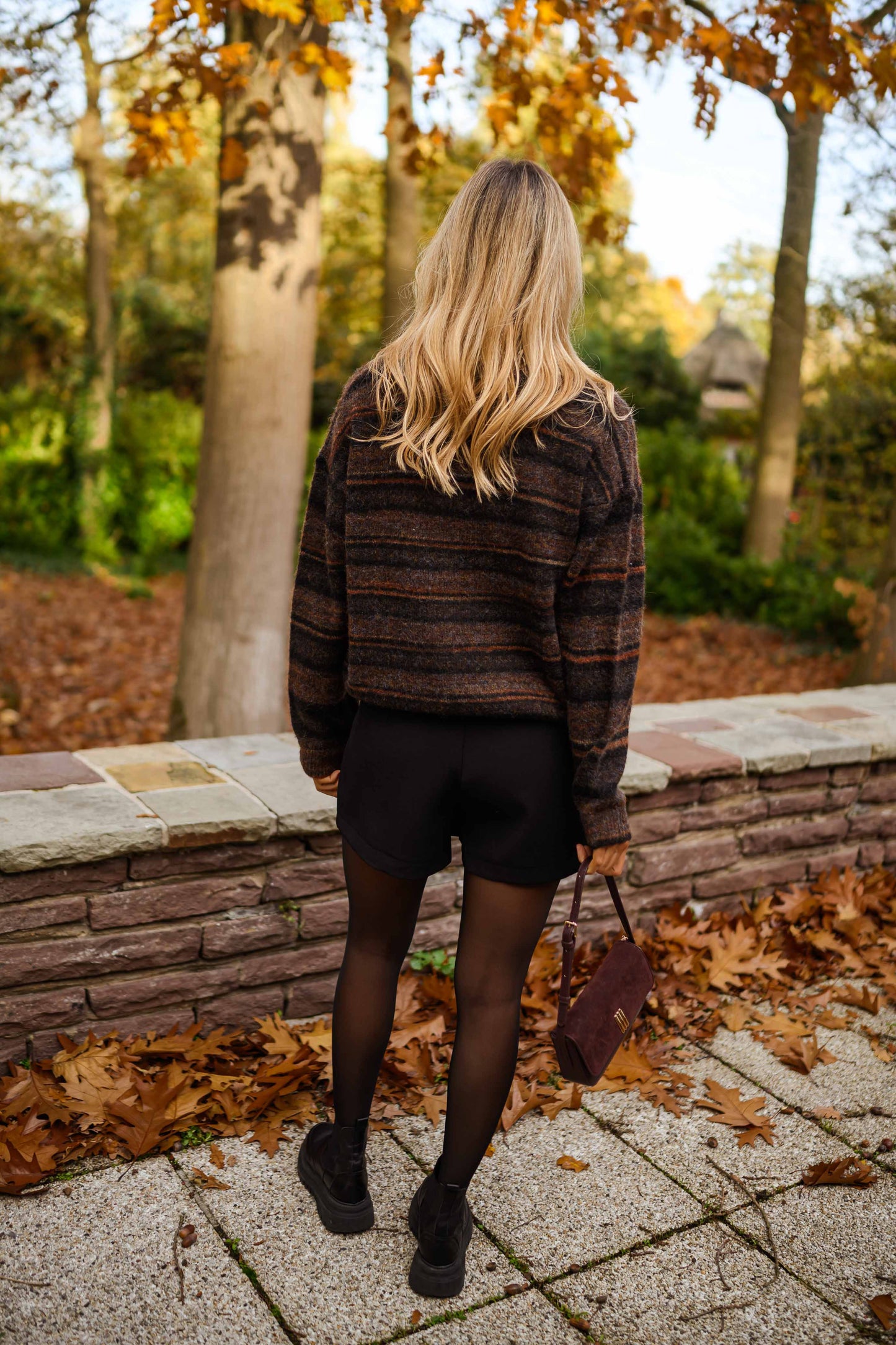 Brown Striped Audelia Cardigan