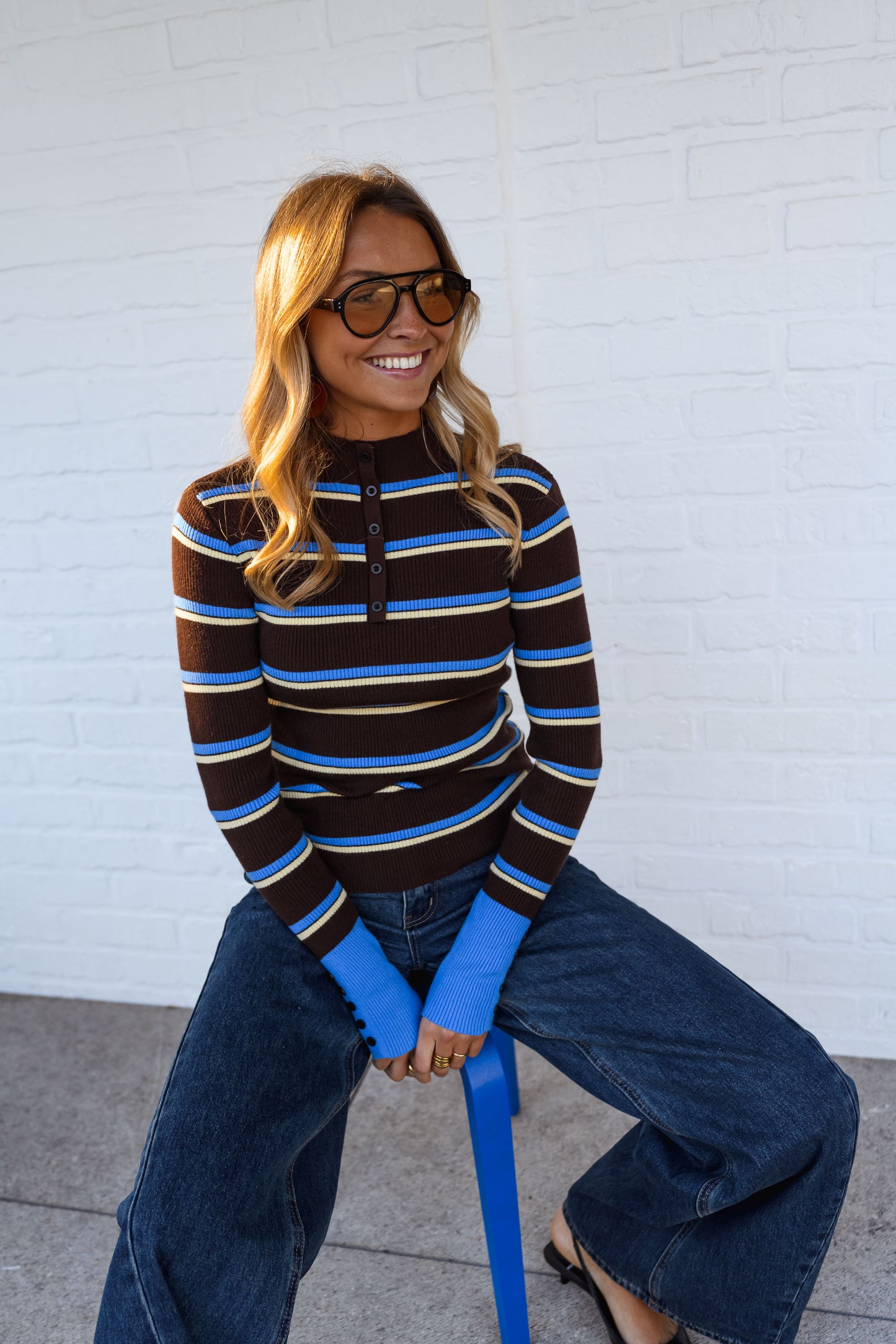 Brown Striped Haven Sweater