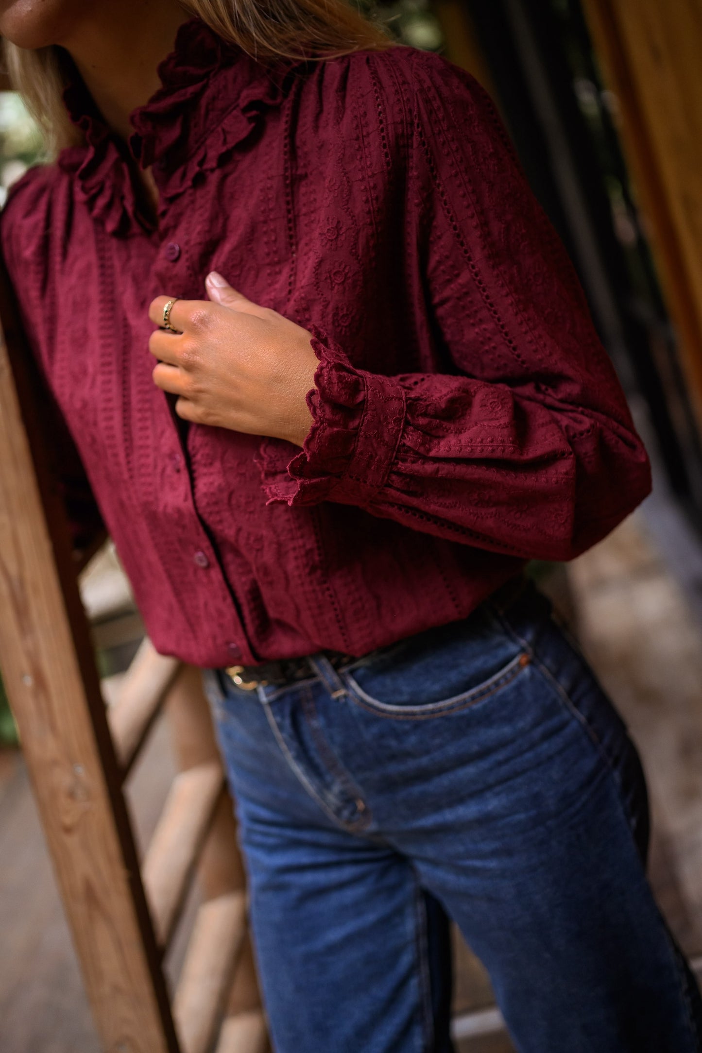 Burgundy Dorota Blouse