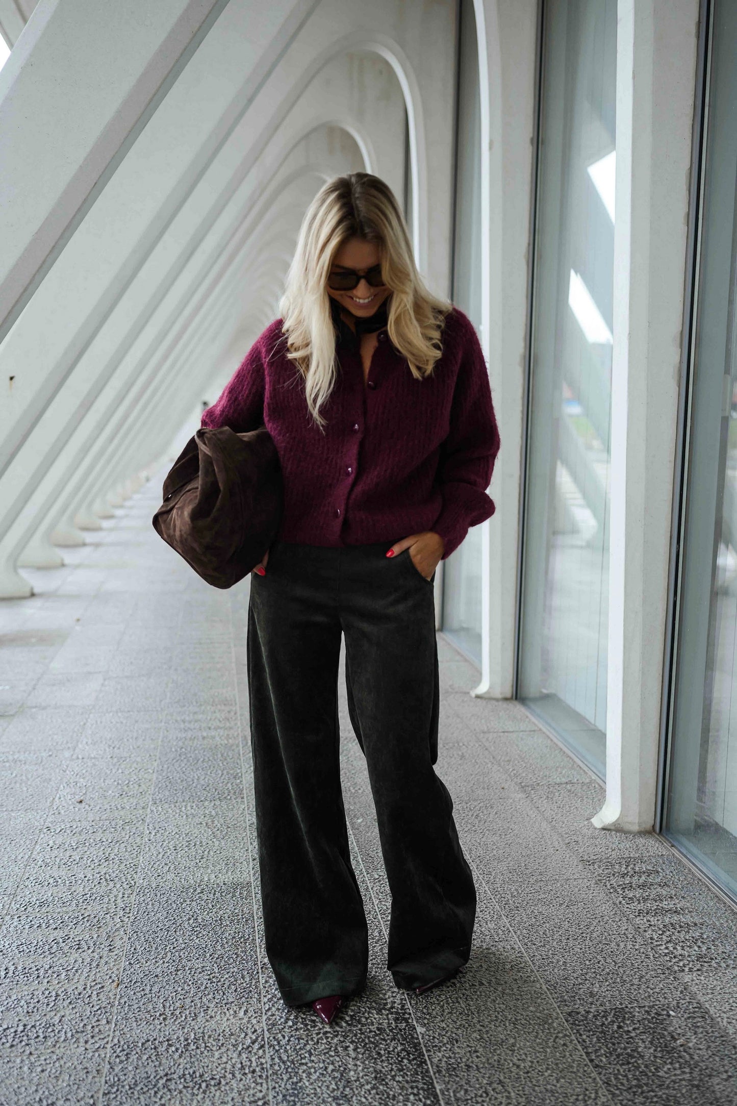 Burgundy Elony Cardigan