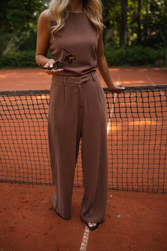 Chocolate Ernest Linen Pants