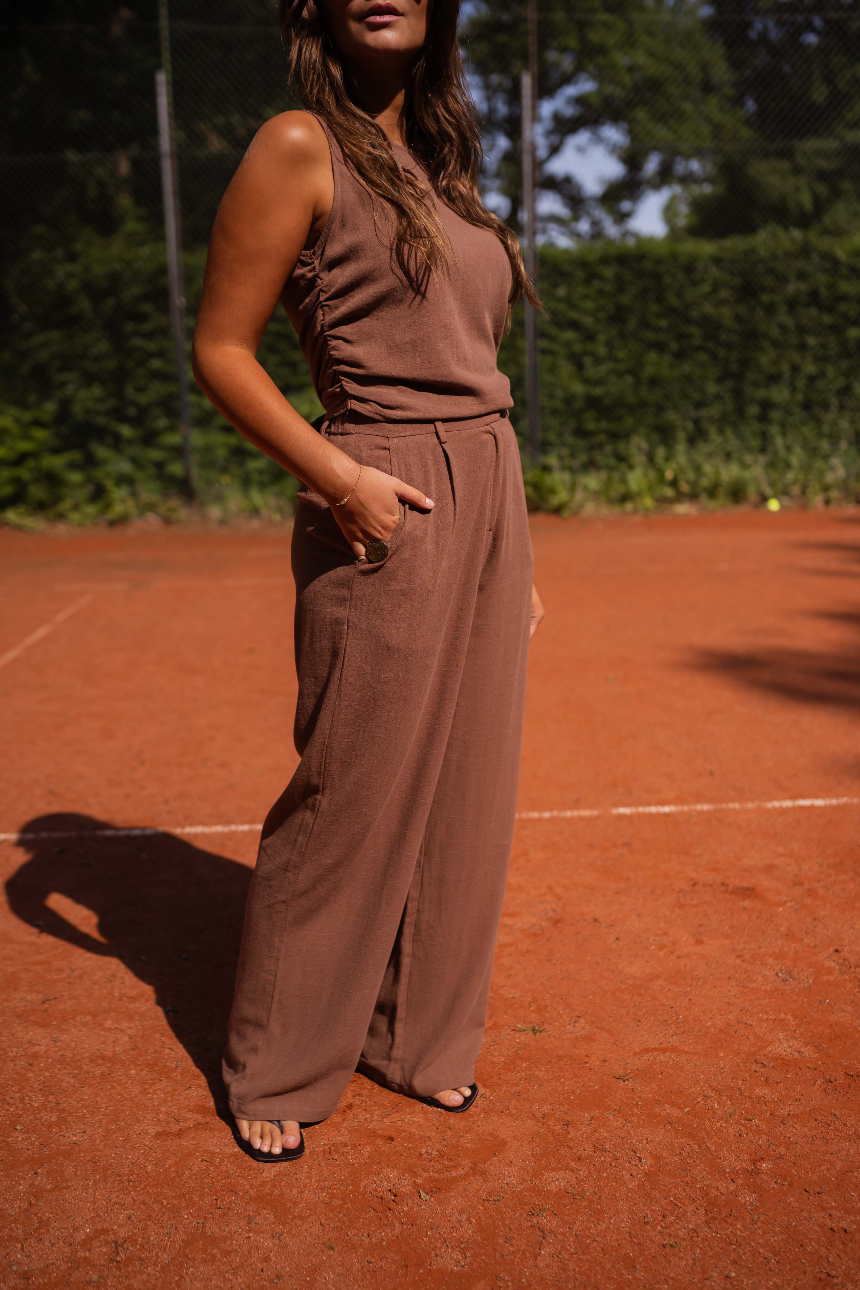 Chocolate Ernest Linen Pants