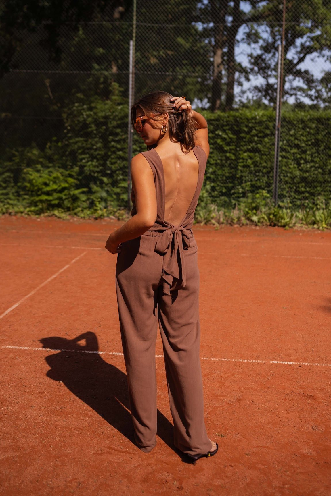 Chocolate Noelie Linen Top