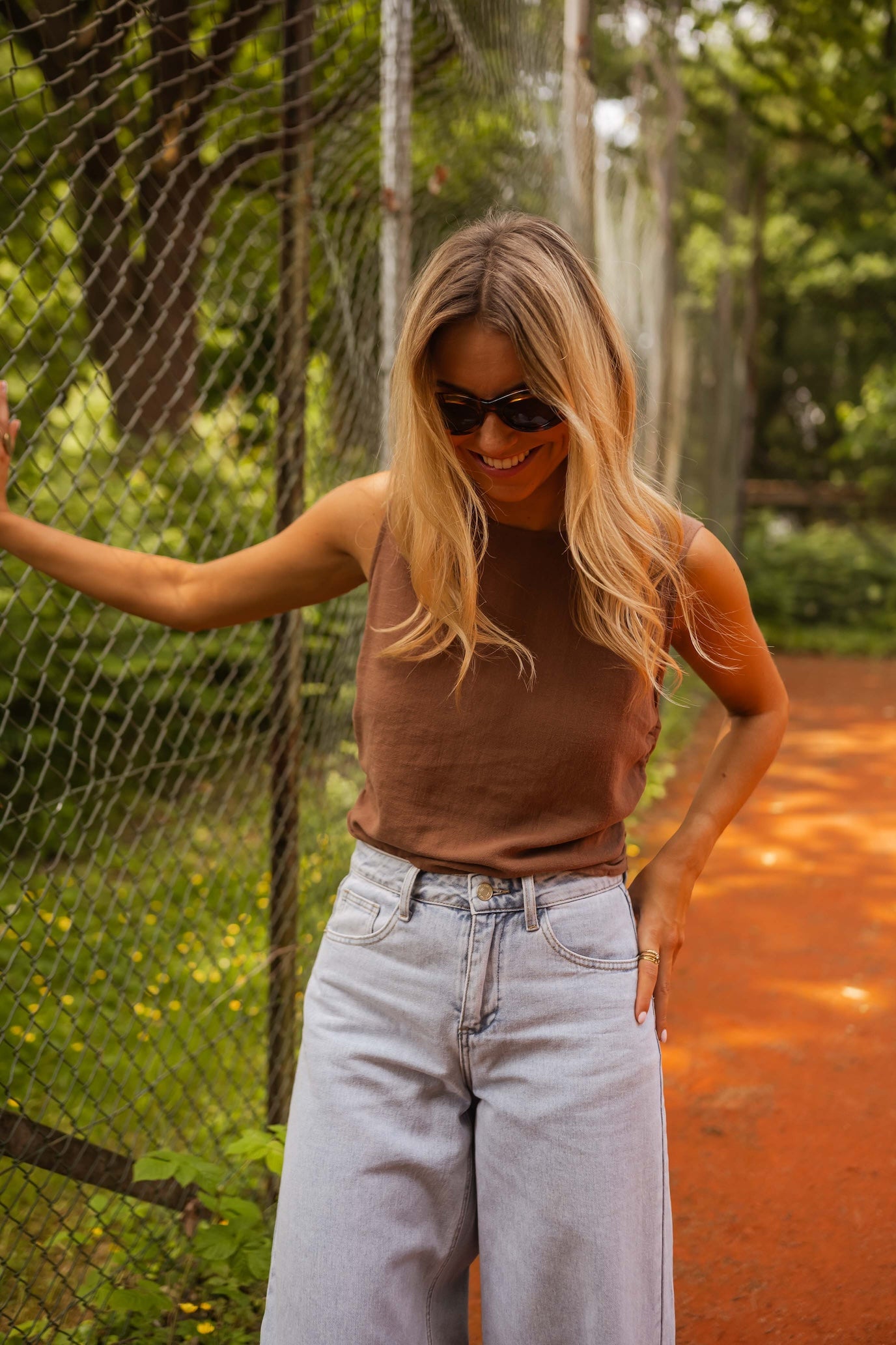 Chocolate Noelie Linen Top