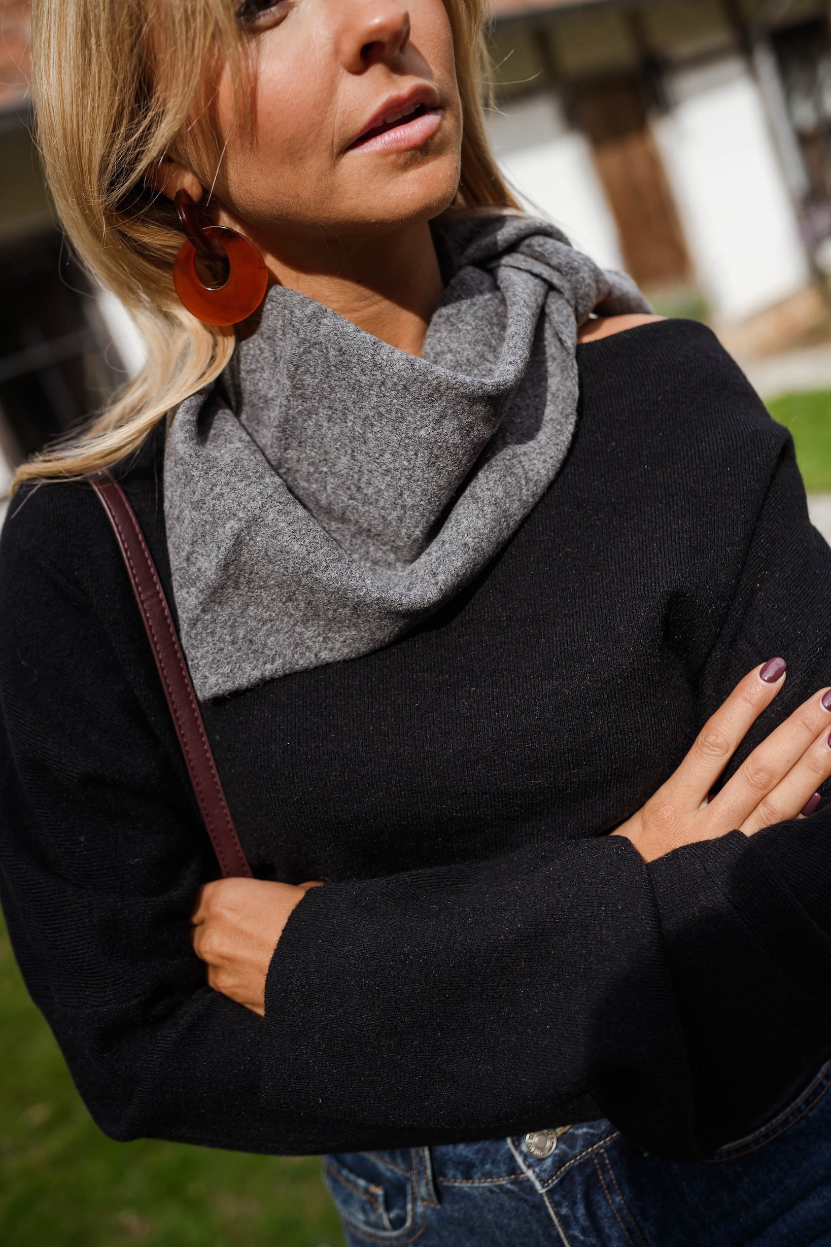 Dark Grey Demi Scarf