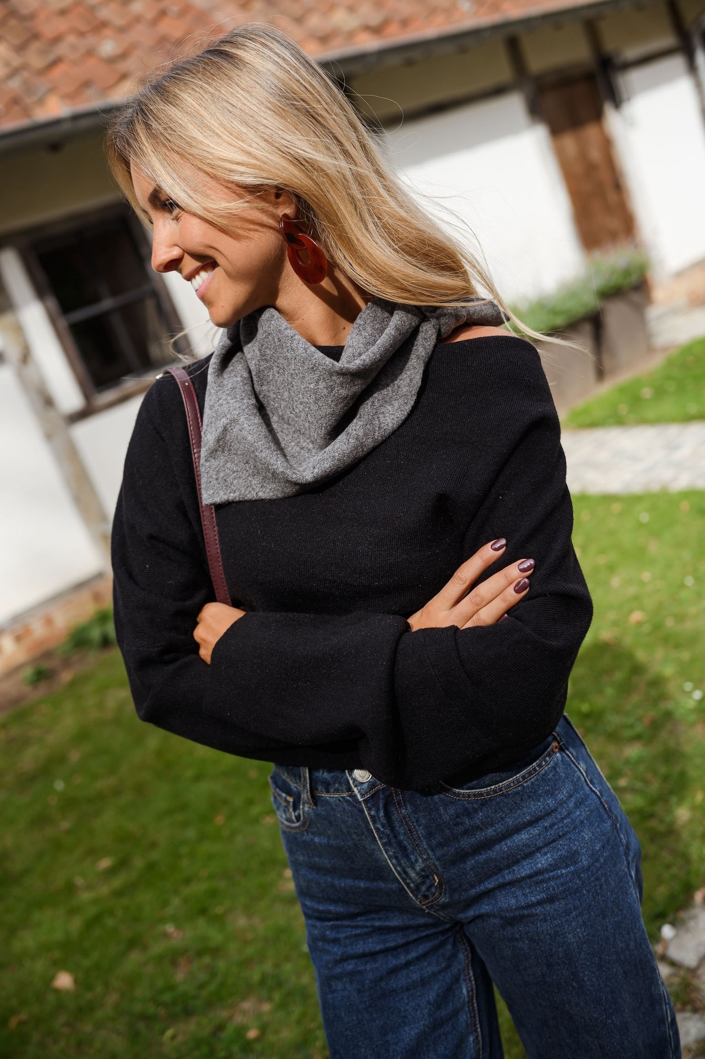 Dark Grey Demi Scarf