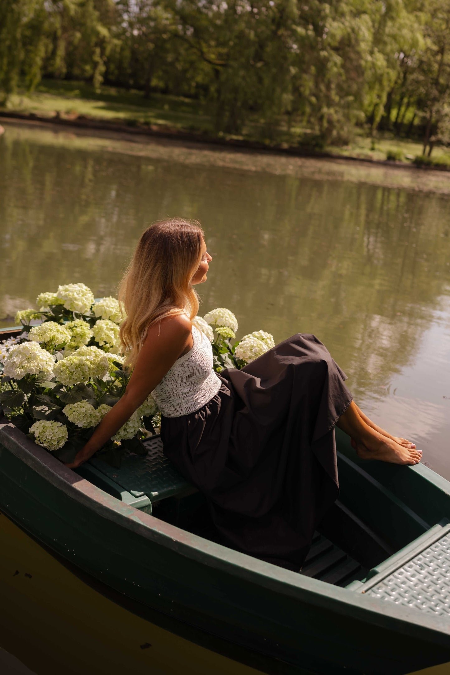 Ecru and Black Deborah Dress